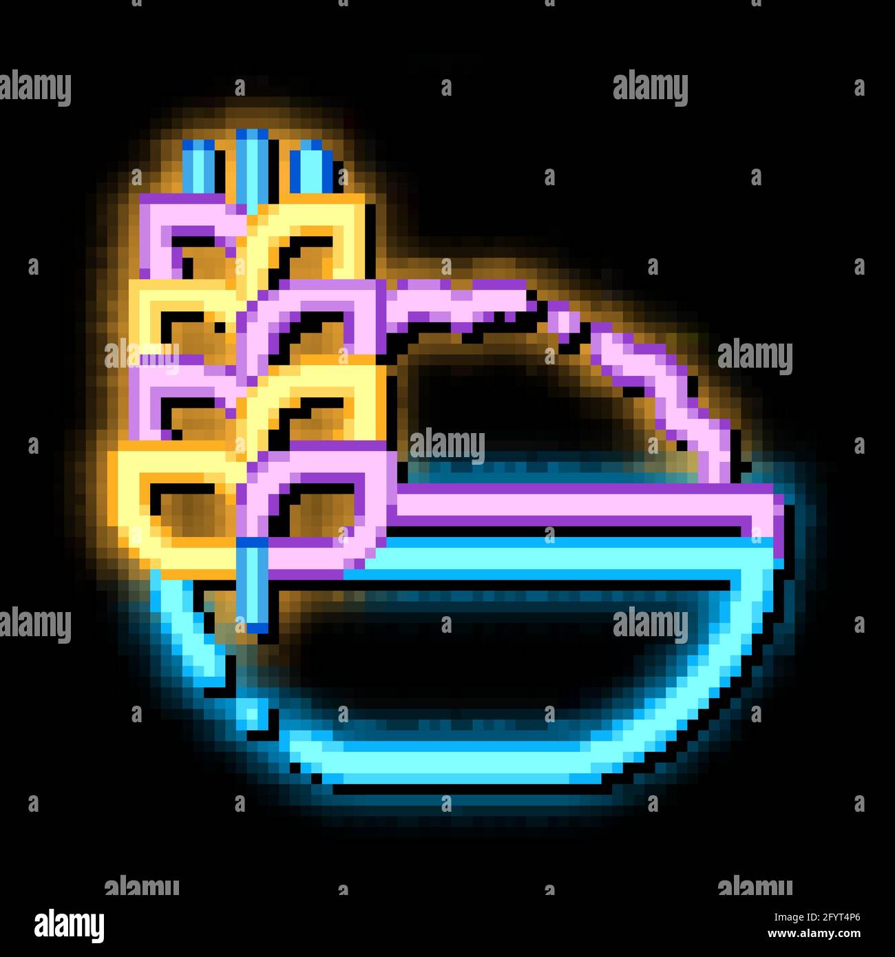 Healthy Food Wheat Spikelet neon glow icon illustration Stock Vector ...