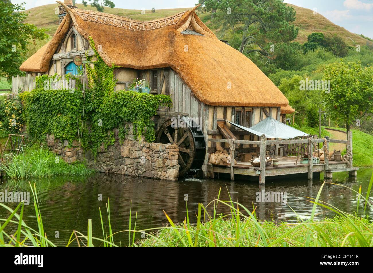 The Mill House, Hobbiton, Matamata, New Zealand Stock Photo