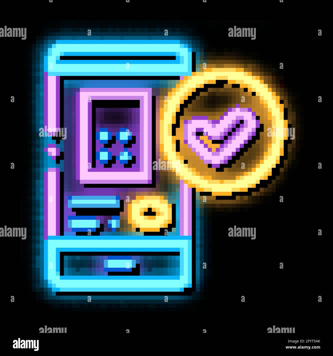 Smartphone Application neon glow icon illustration Stock Vector Image ...