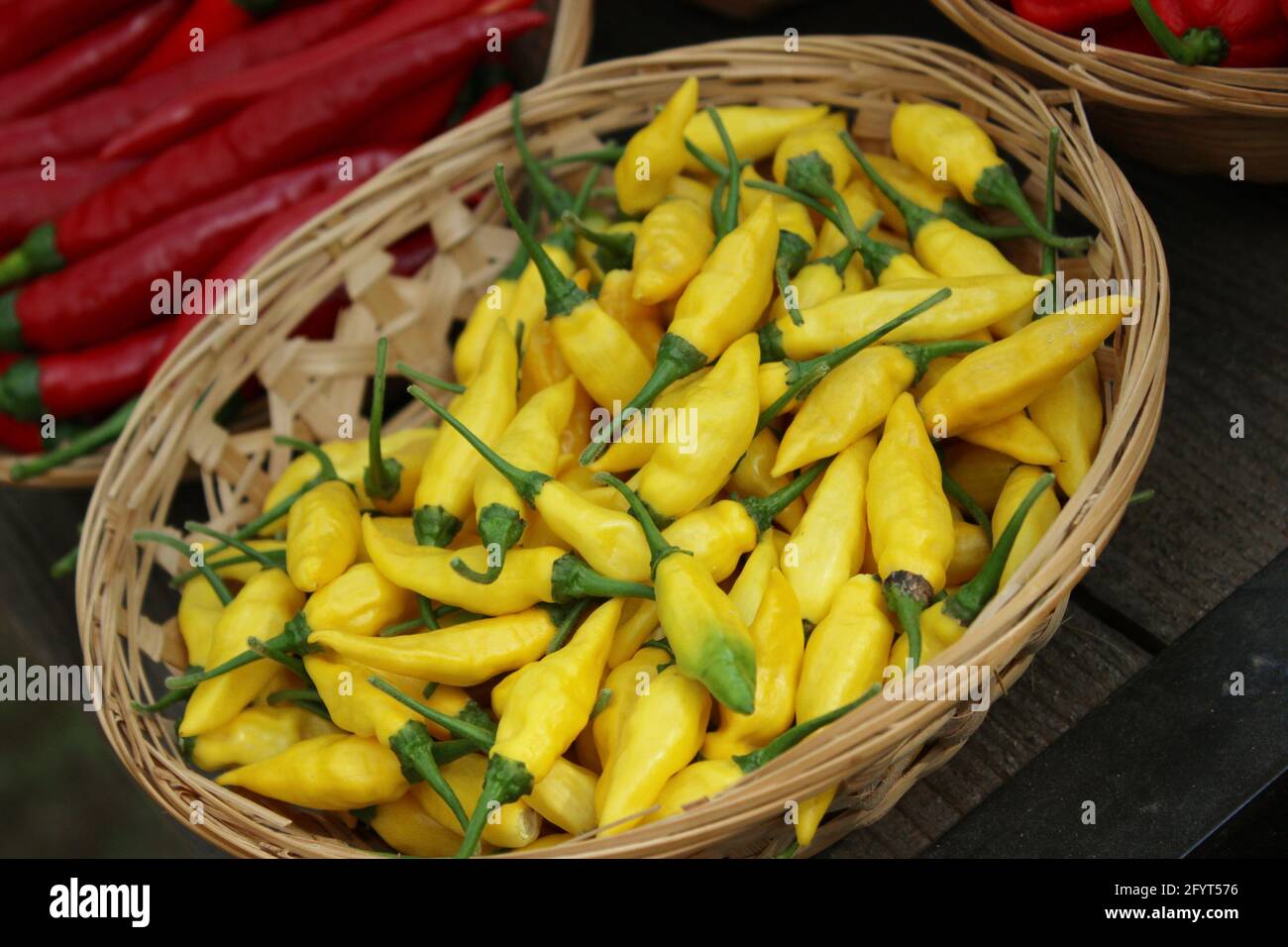 Capsicum in basket hi-res stock photography and images - Alamy
