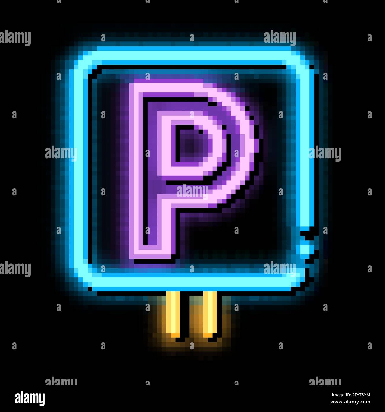 Car Parking Sign-board neon glow icon illustration Stock Vector Image ...