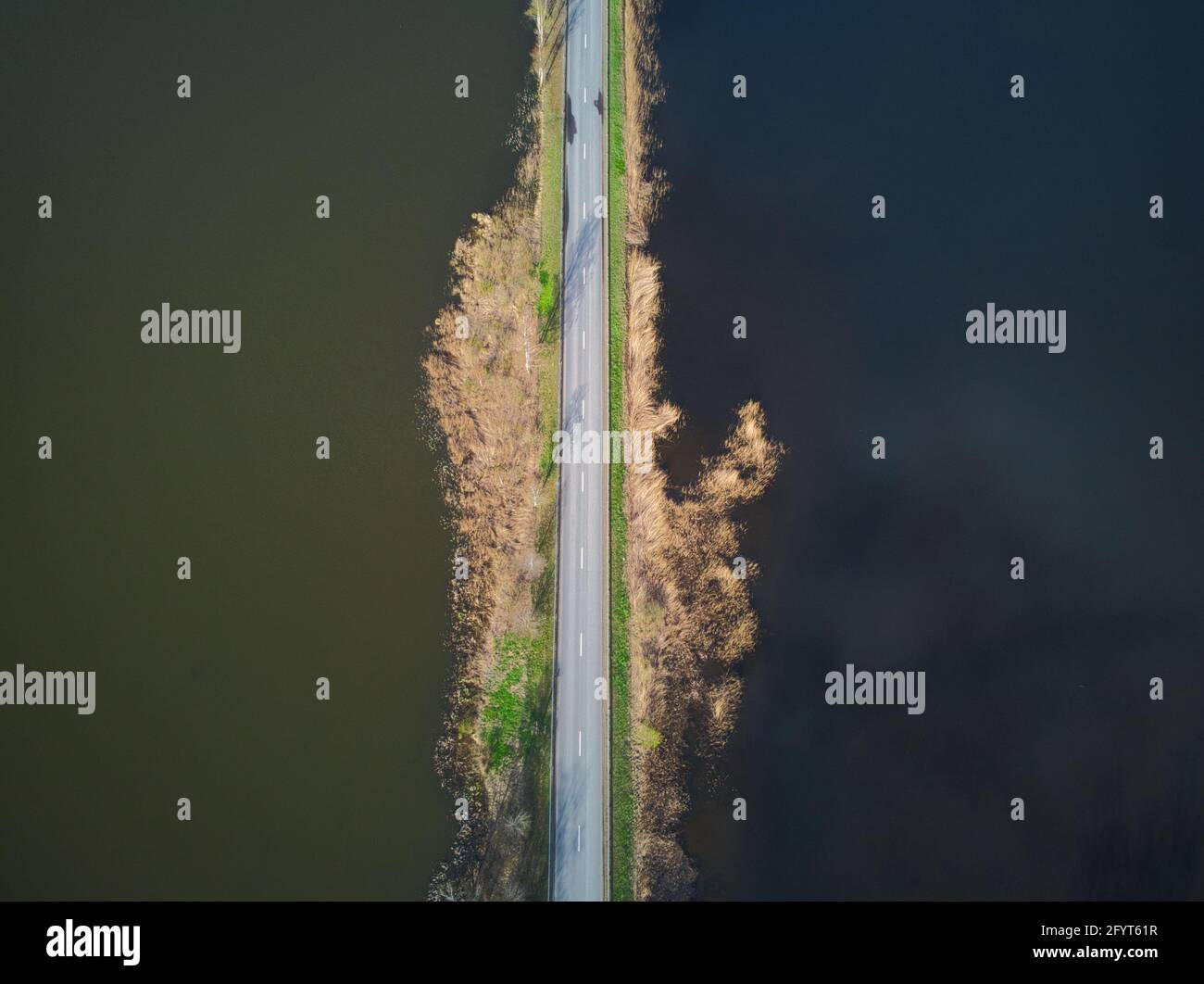 Aerial shot long straight road hi-res stock photography and images - Alamy