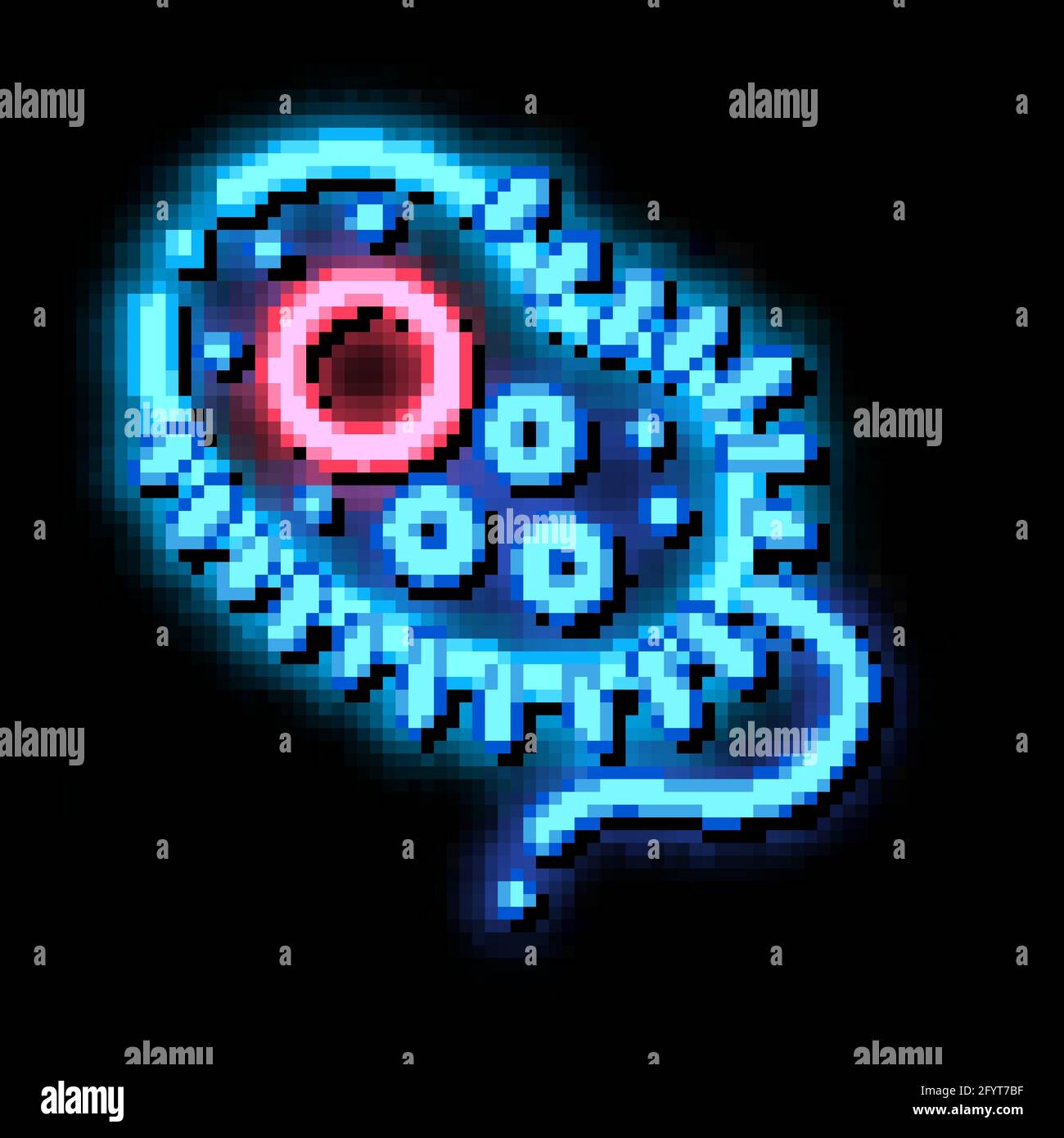 Dangerous Bacillus Bacteria neon glow icon illustration Stock Vector ...