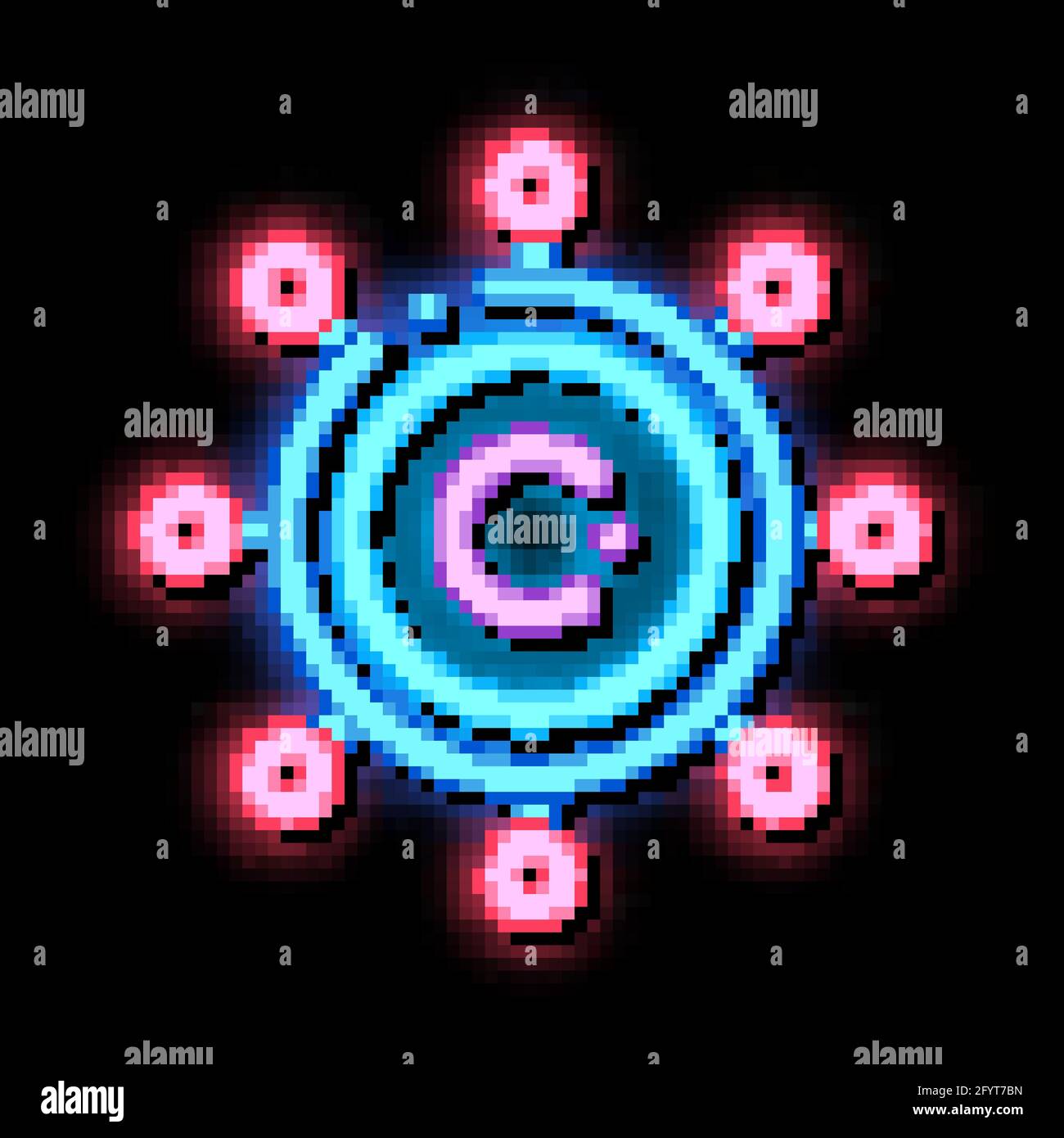 Danger Bacillus Bacteria neon glow icon illustration Stock Vector Image ...
