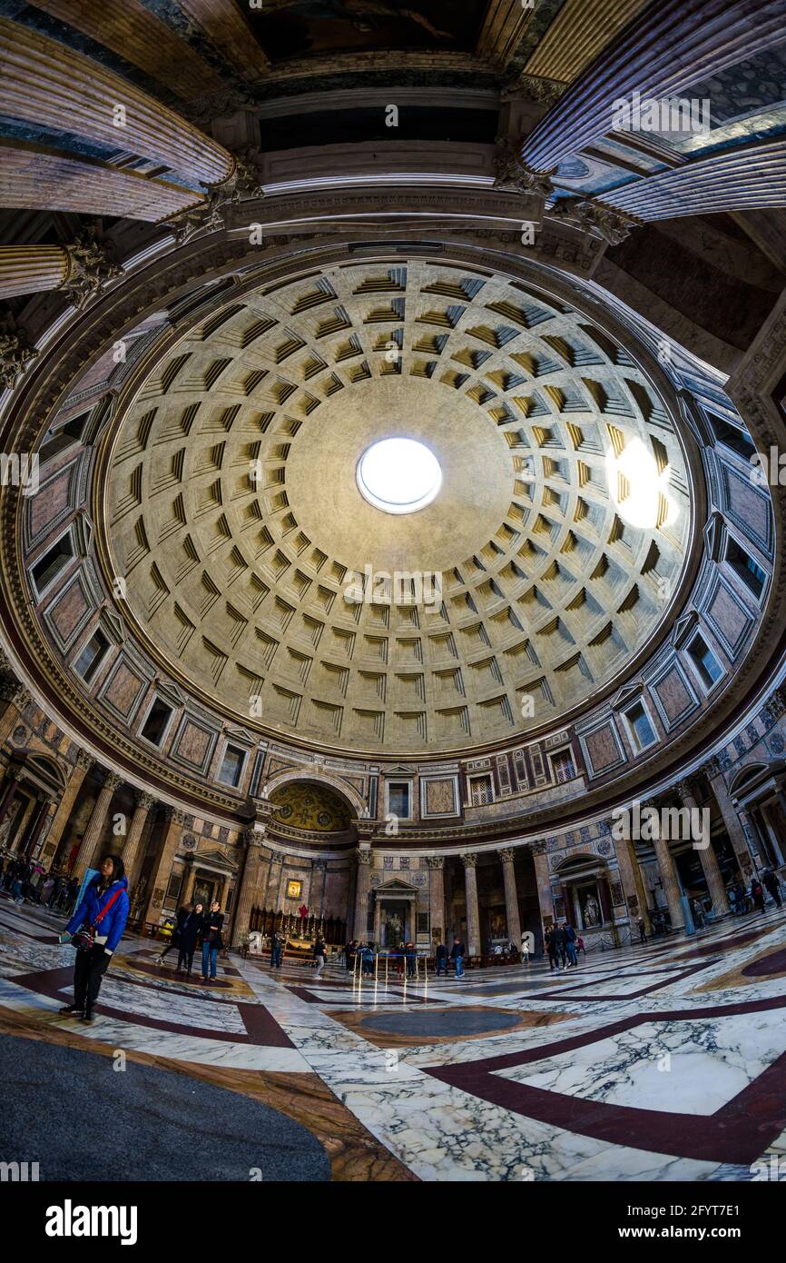 The interior decoration of Pantheon in Rome Stock Photo - Alamy