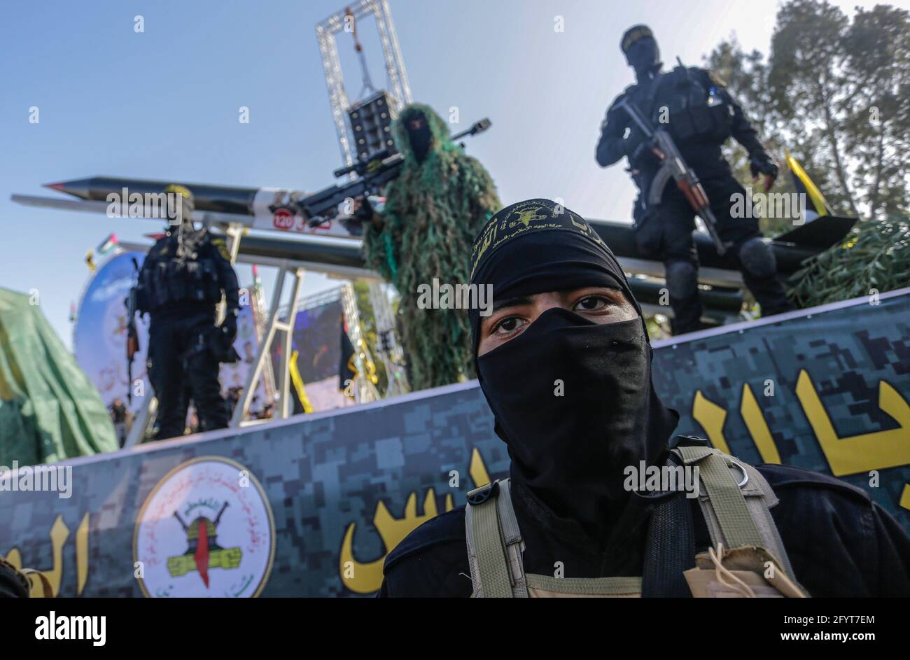 Gaza, Palestine. 29th May, 2021. Fighters from the Saraya alQuds