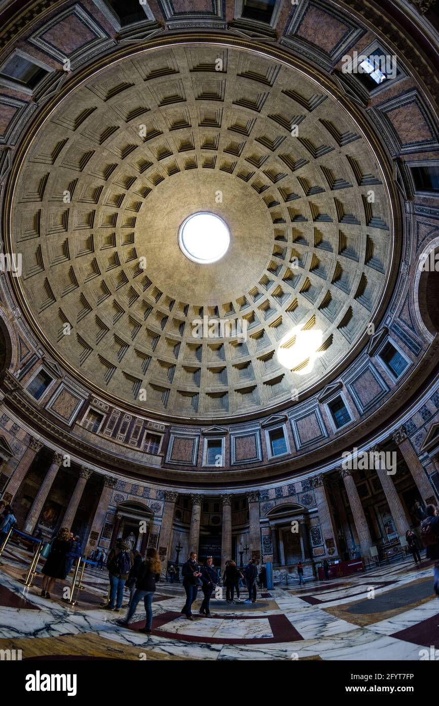 The interior decoration of Pantheon in Rome Stock Photo