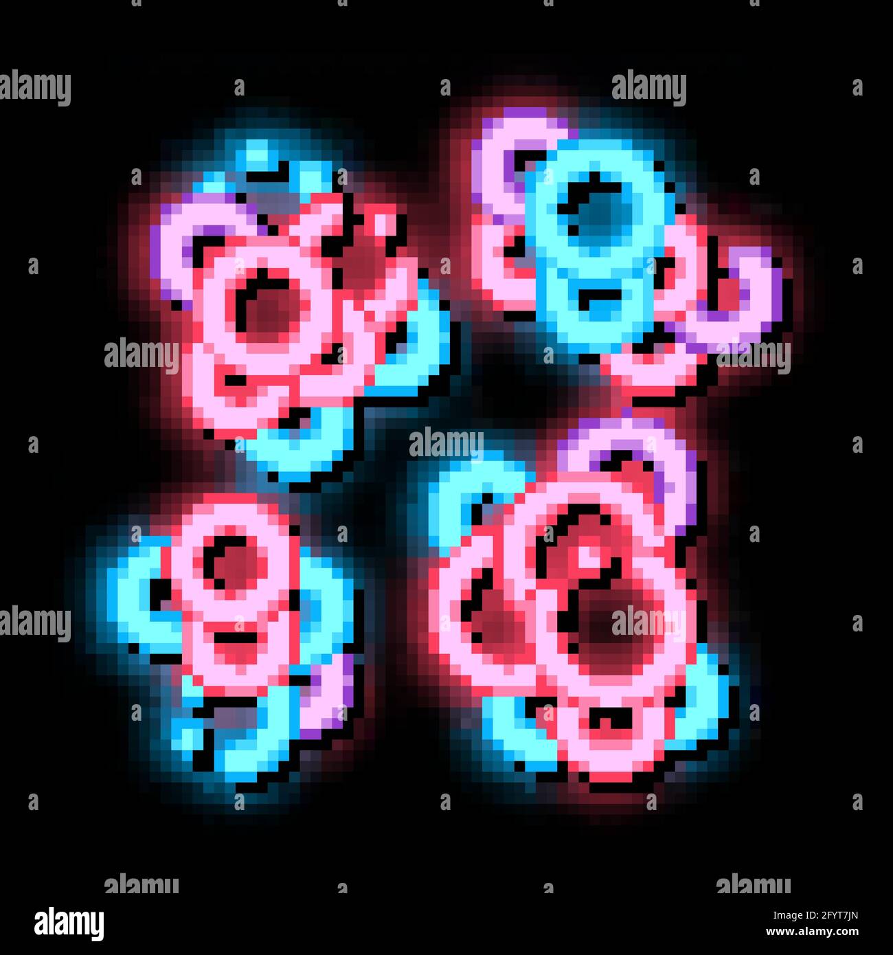 Pathogen Bacterium neon glow icon illustration Stock Vector