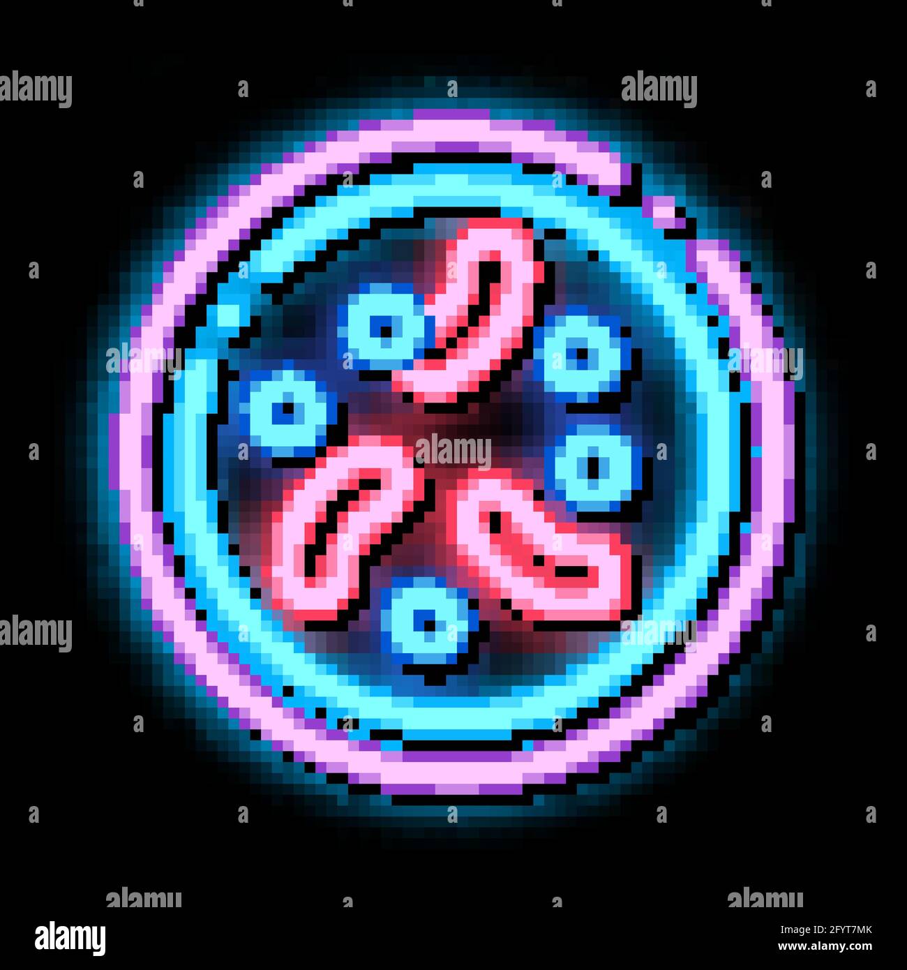 Illness Disease Bacteria neon glow icon illustration Stock Vector Image ...