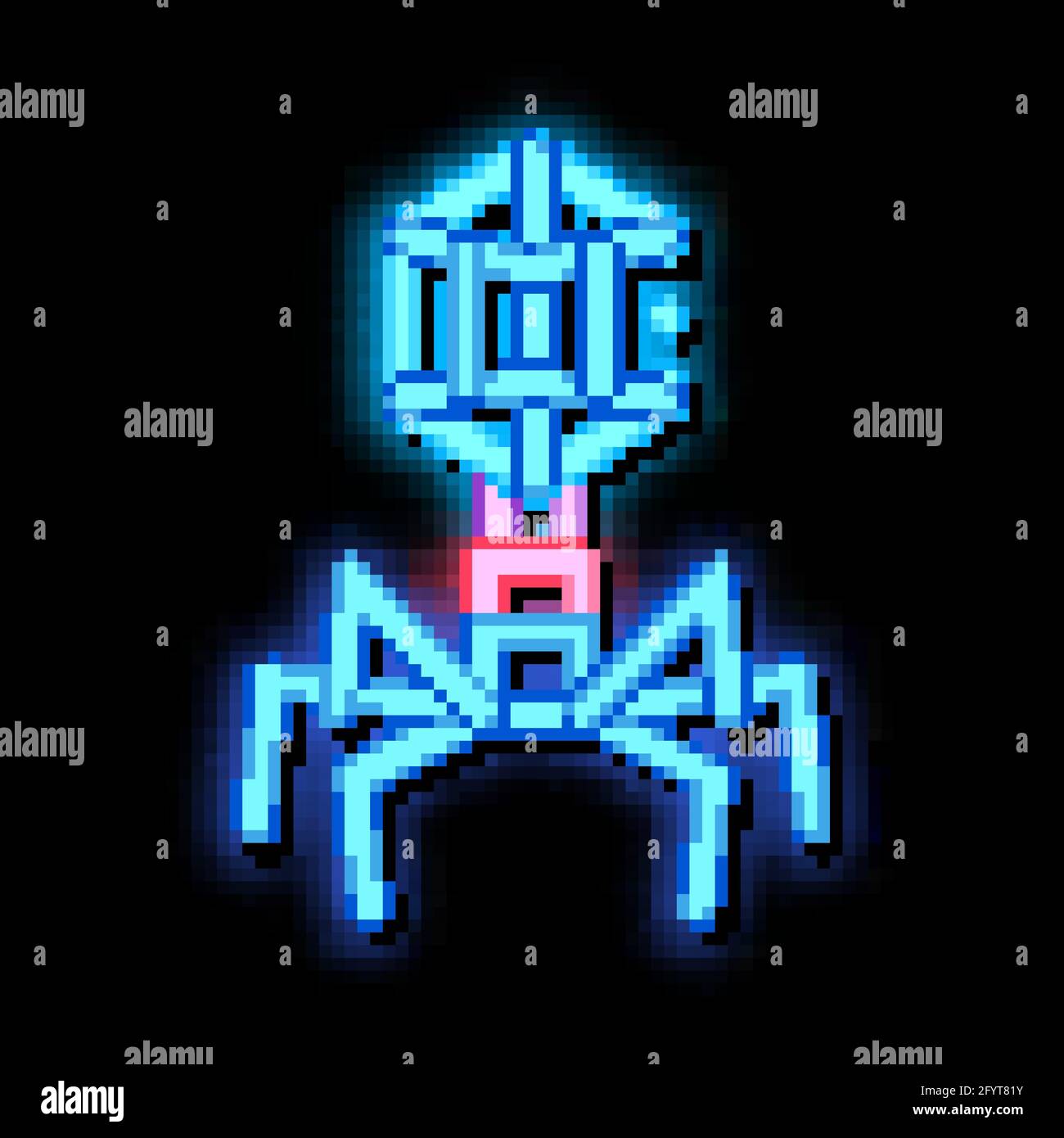 Disease Virus Pathogen Element neon glow icon illustration Stock Vector