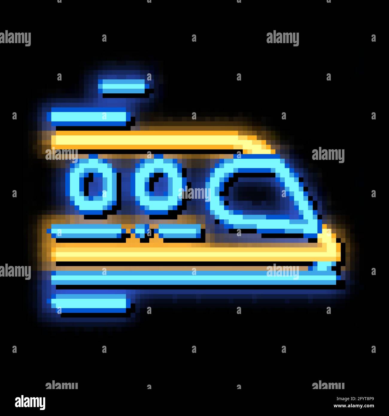 Public Transport Train neon glow icon illustration Stock Vector Image ...