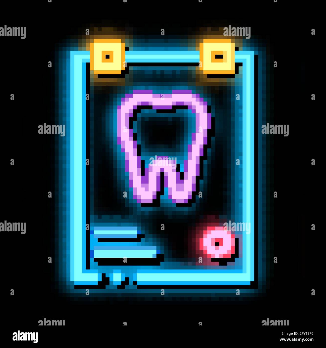 Dental X-ray Image Stomatology neon glow icon illustration Stock Vector ...