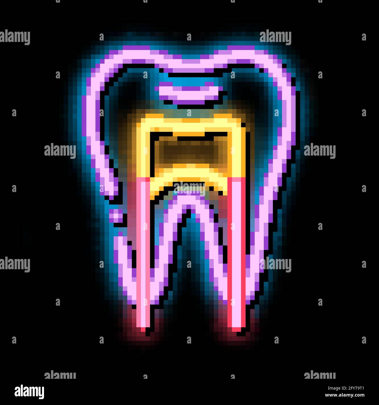 Dental X-ray Image Stomatology neon glow icon illustration Stock Vector ...