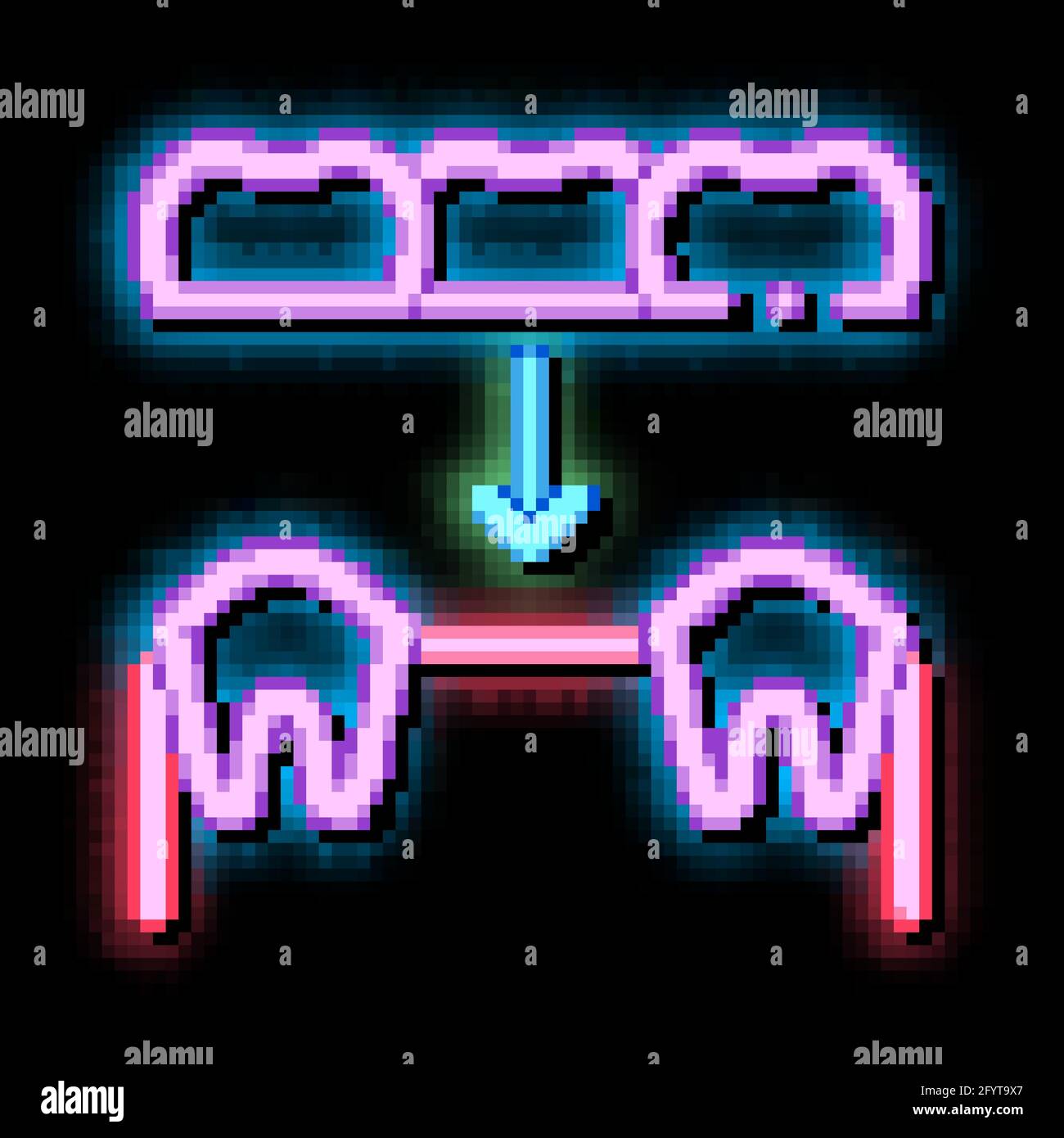 Dental Prosthesis Stomatology neon glow icon illustration Stock Vector ...
