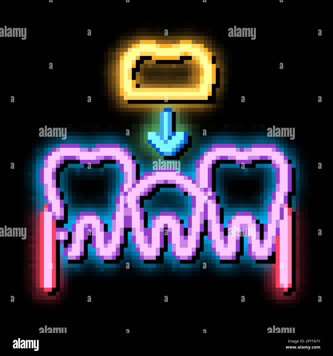 Stomatology Tooth Crown neon glow icon illustration Stock Vector Image ...