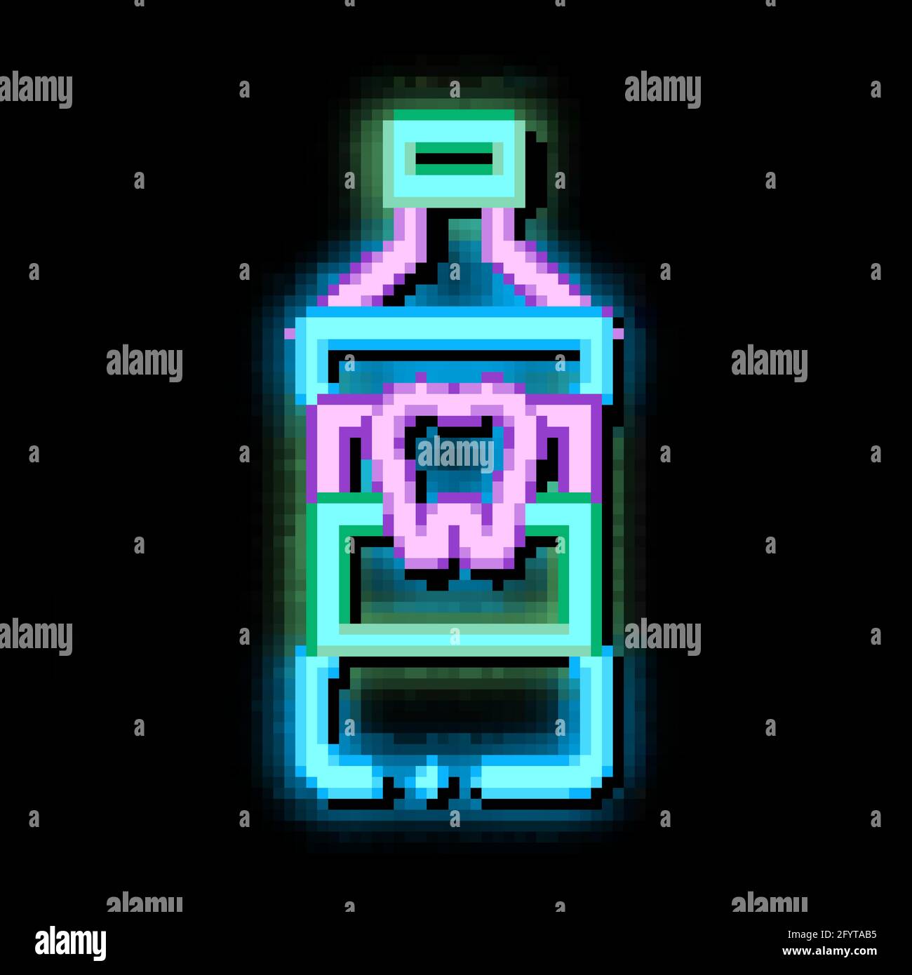 Stomatology Dentist Tooth Wash neon glow icon illustration Stock Vector ...