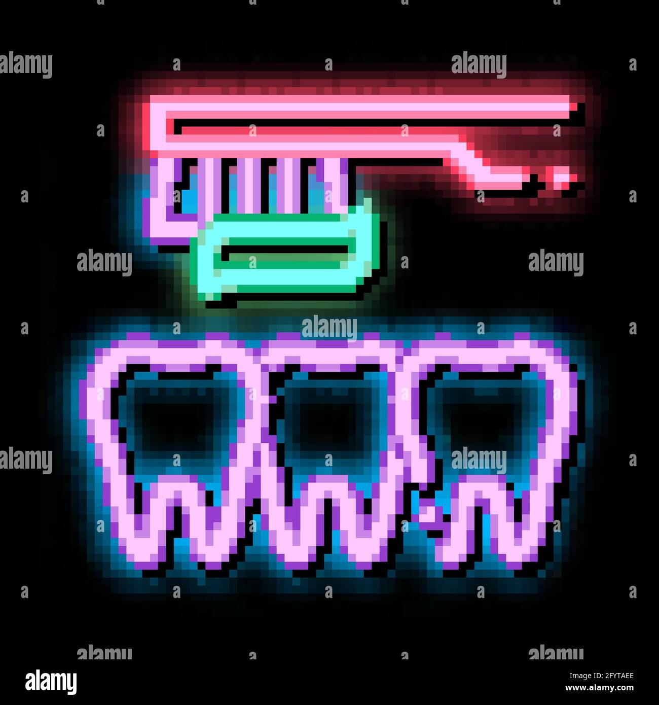 Dentist Teeth Cleaning neon glow icon illustration Stock Vector Image ...