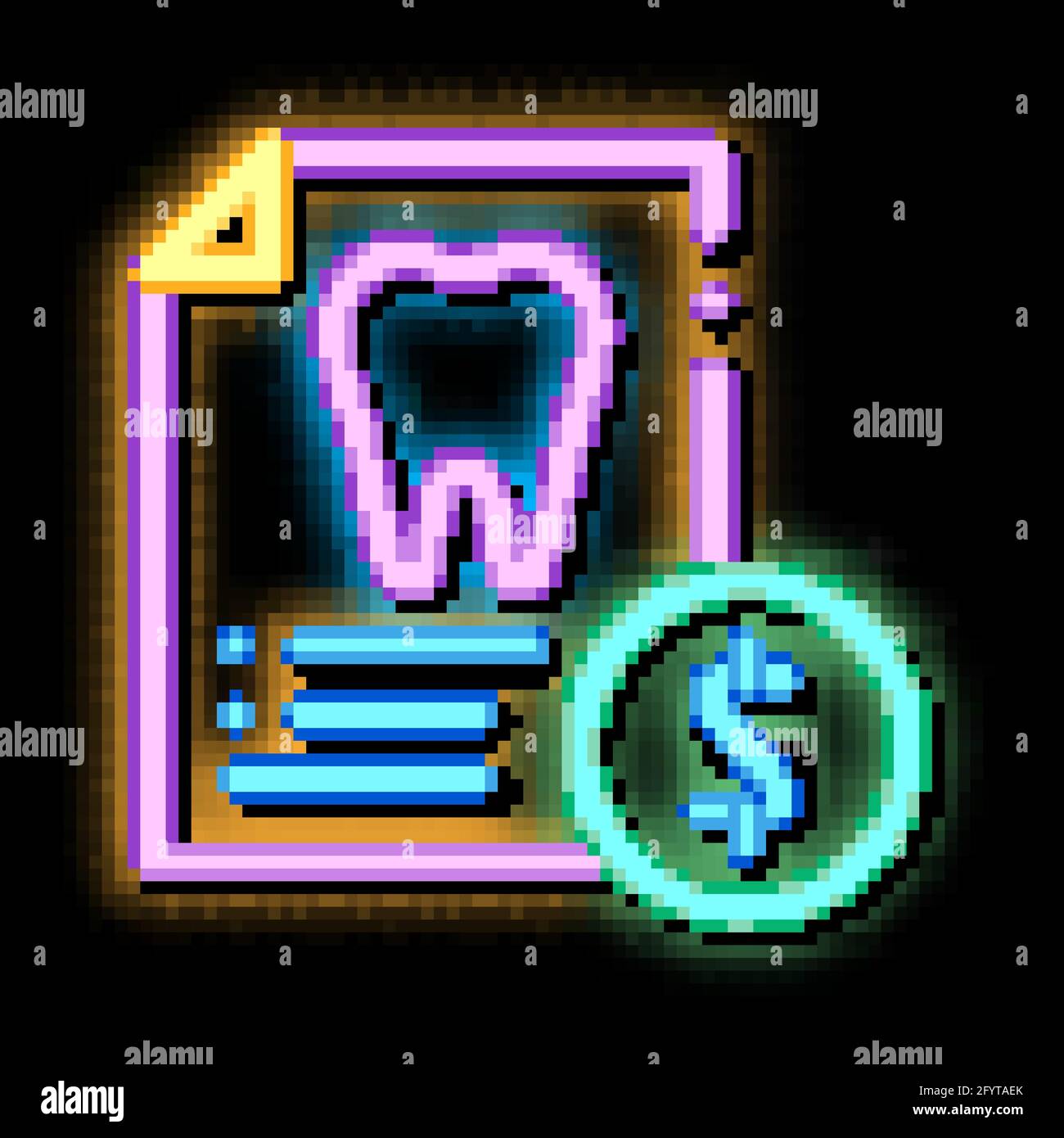 Dentist Stomatology List neon glow icon illustration Stock Vector Image ...