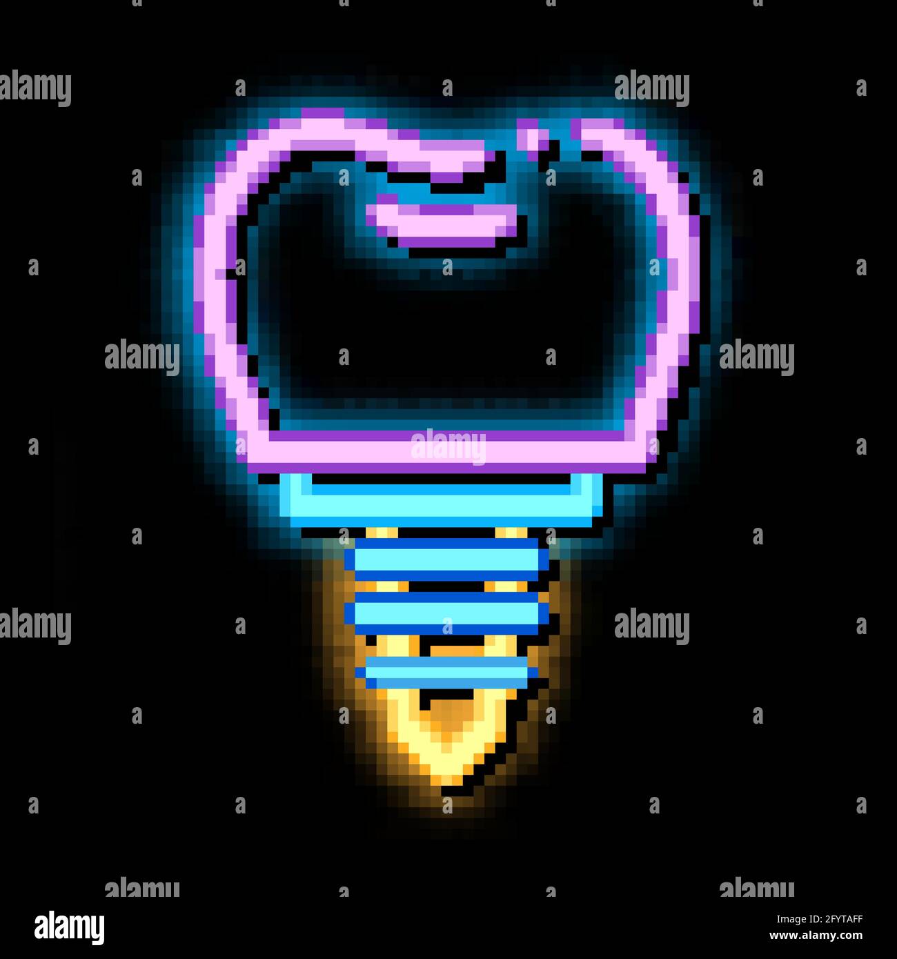 Dentist Stomatology Tooth Implant neon glow icon illustration Stock ...
