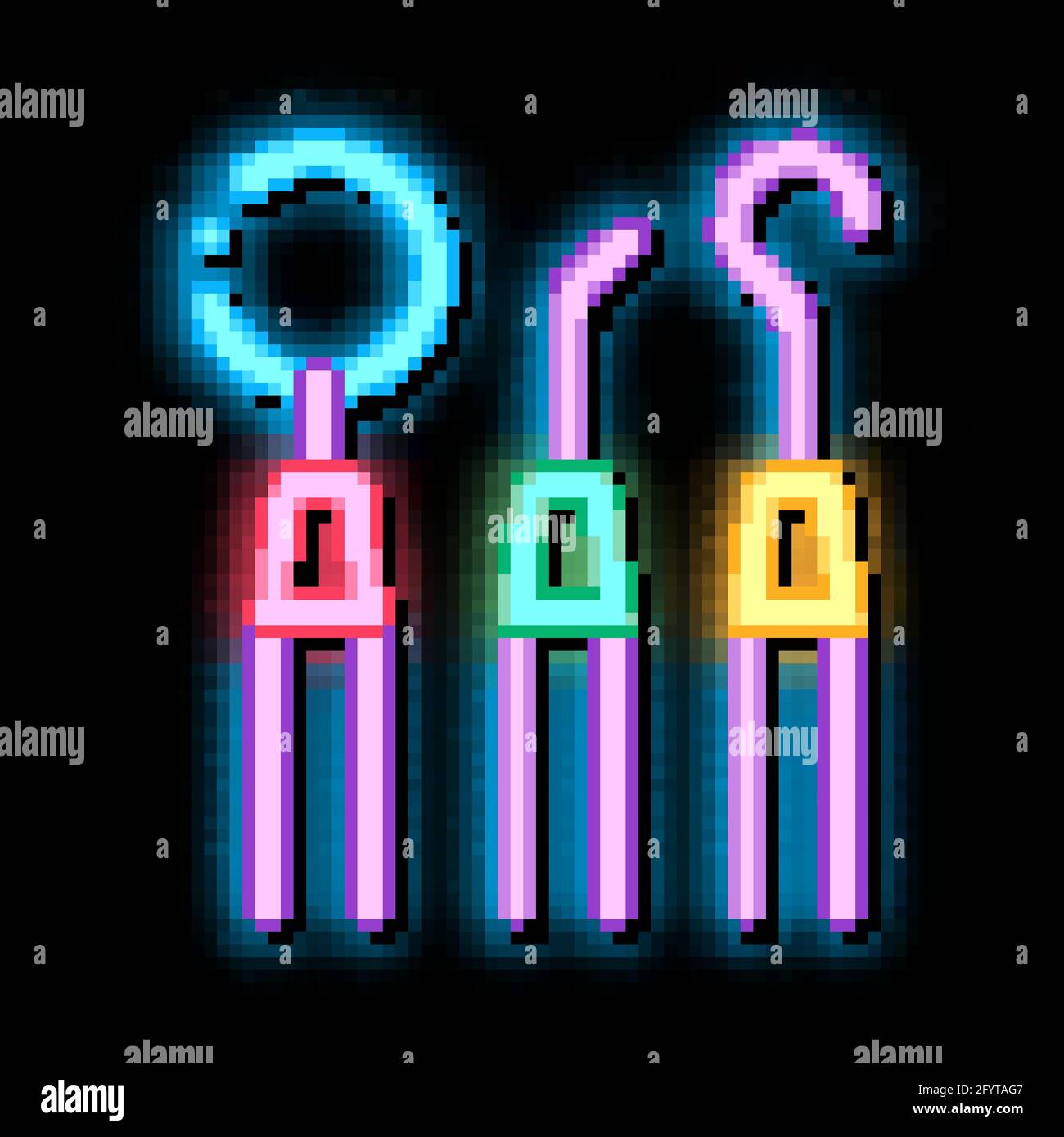 Dentist Stomatology Equipment Tool neon glow icon illustration Stock ...