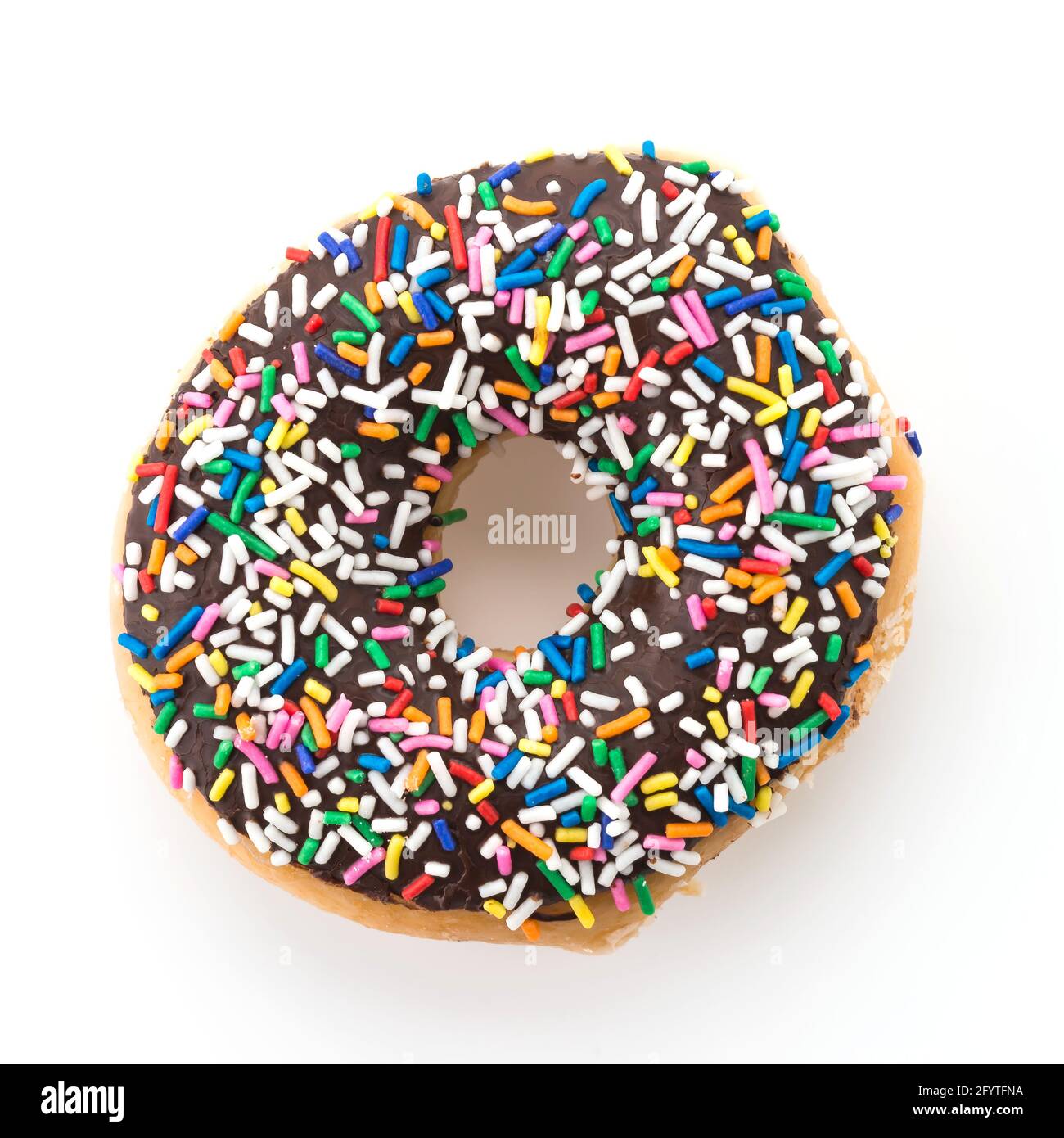Chocolate donut isolated on white background Stock Photo - Alamy