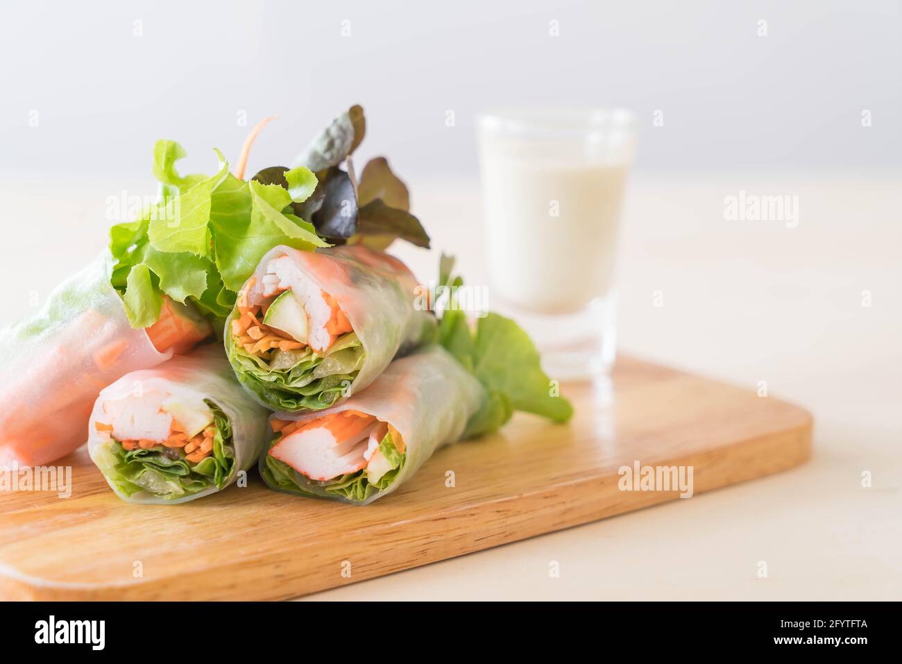 Fresh vegetable noodle spring roll, diet food, clean food, salad Stock Photo