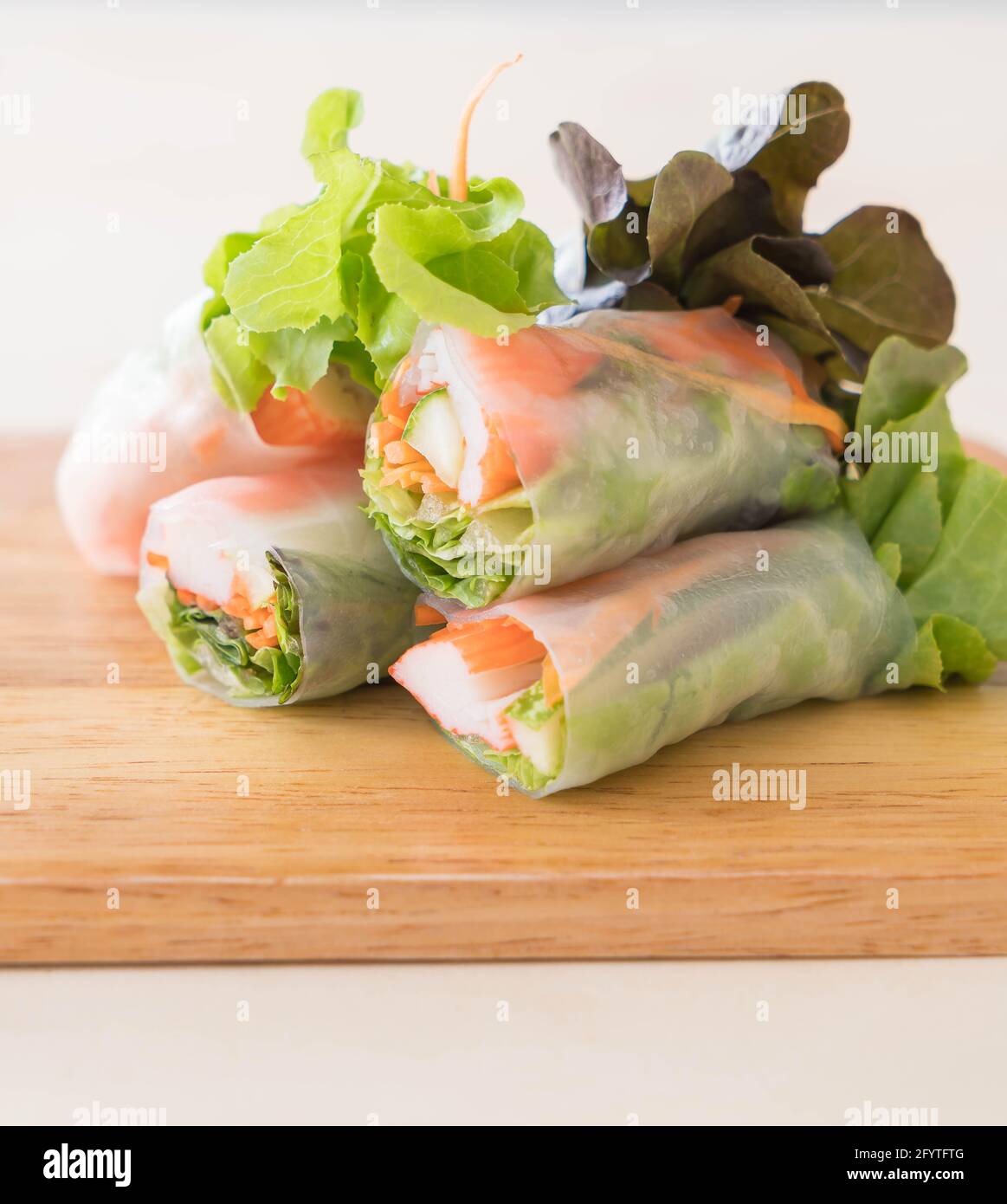 Fresh vegetable noodle spring roll, diet food, clean food, salad Stock Photo