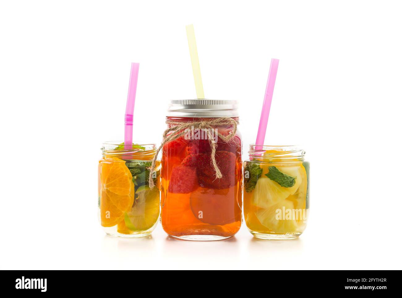 infused water on white background Stock Photo - Alamy