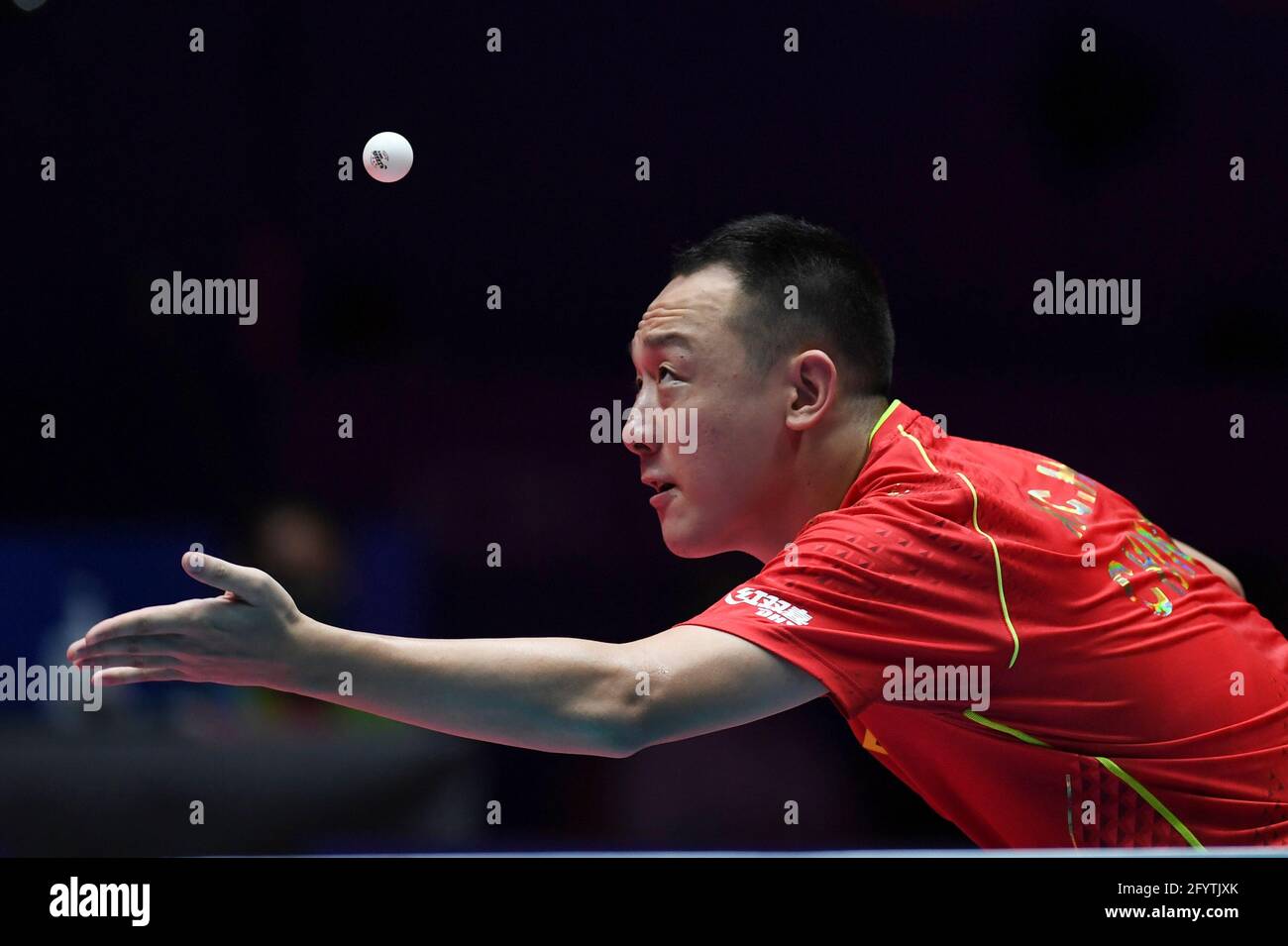 Nanyang, China's Henan Province. 30th May, 2021. Xu Chenhao serves ...