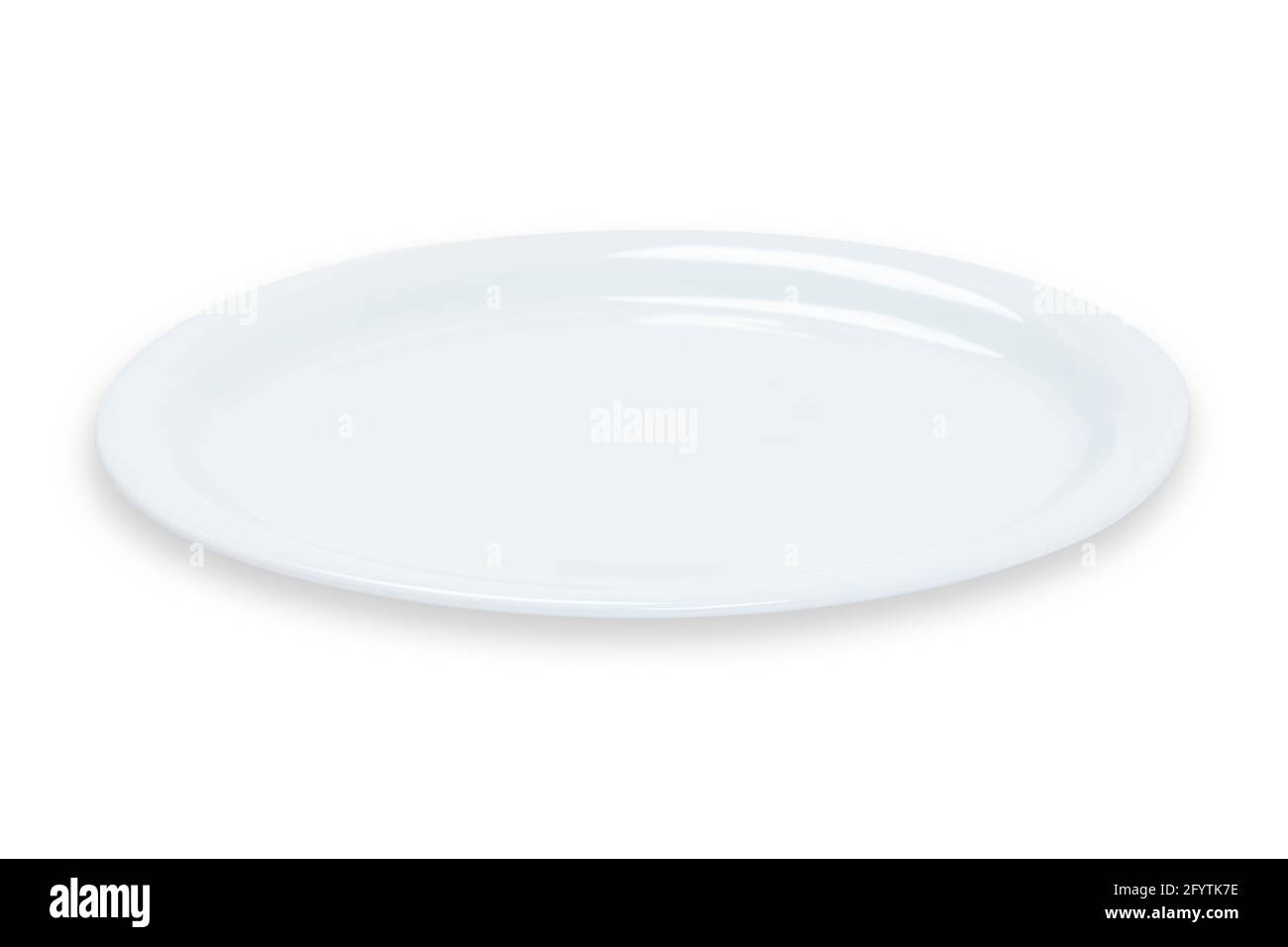 Cooking template - empty white plate isolated on a white background Stock Photo