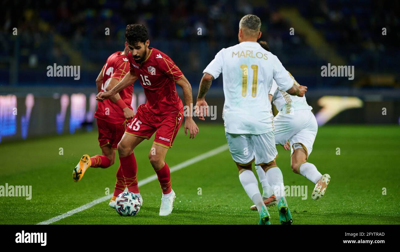 Kharkiv, Ukraine - May 23, 2021: Jasim Al-Shaikh. The football friendly match Ukraine vs Bahrain Stock Photo