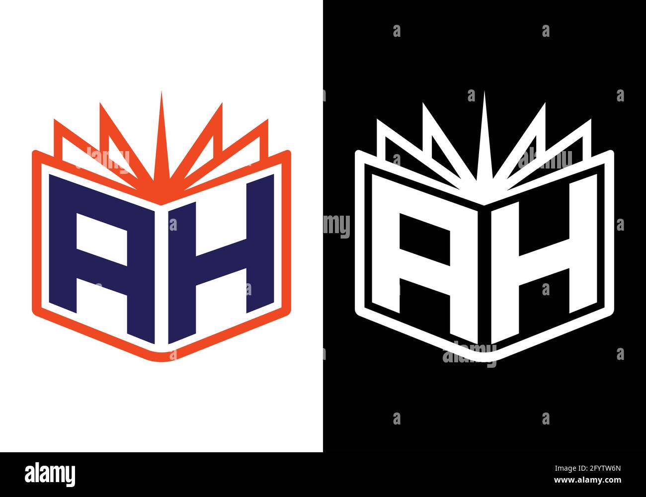 Initial Monogram Letter A H Logo Design Vector Template. A H Letter ...