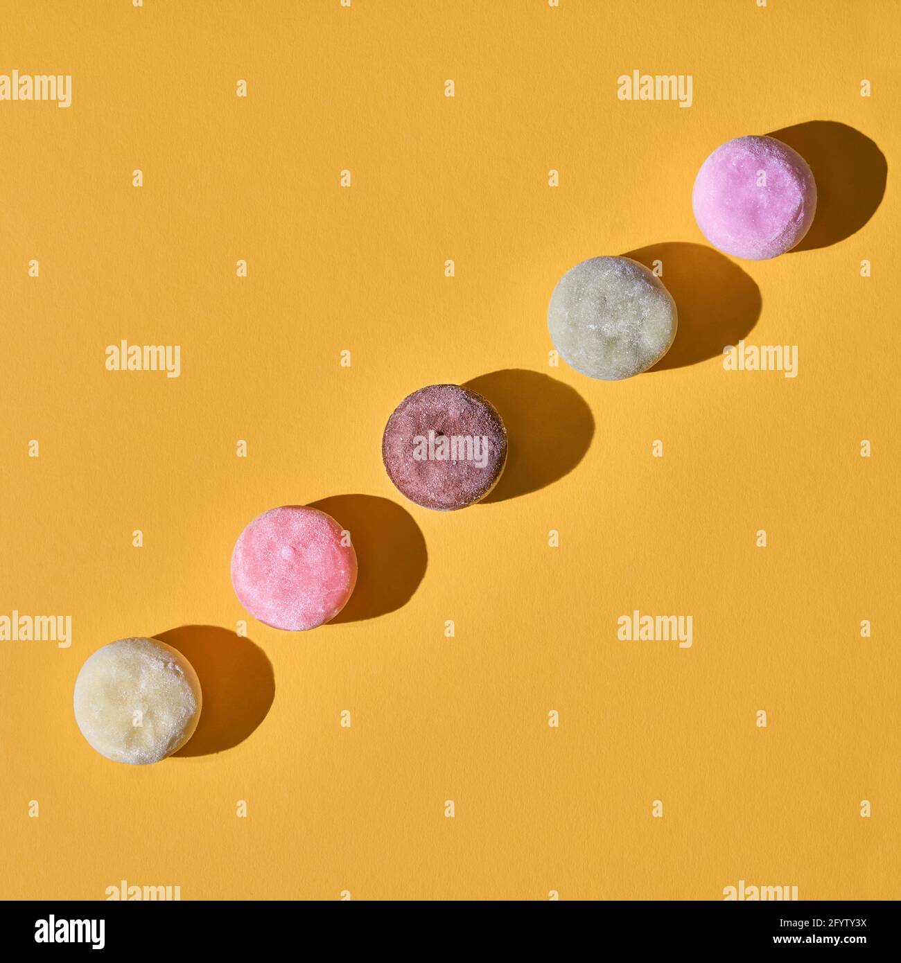 Japanese ice cream Mochi in rice dough. Traditional Japanese dessert on