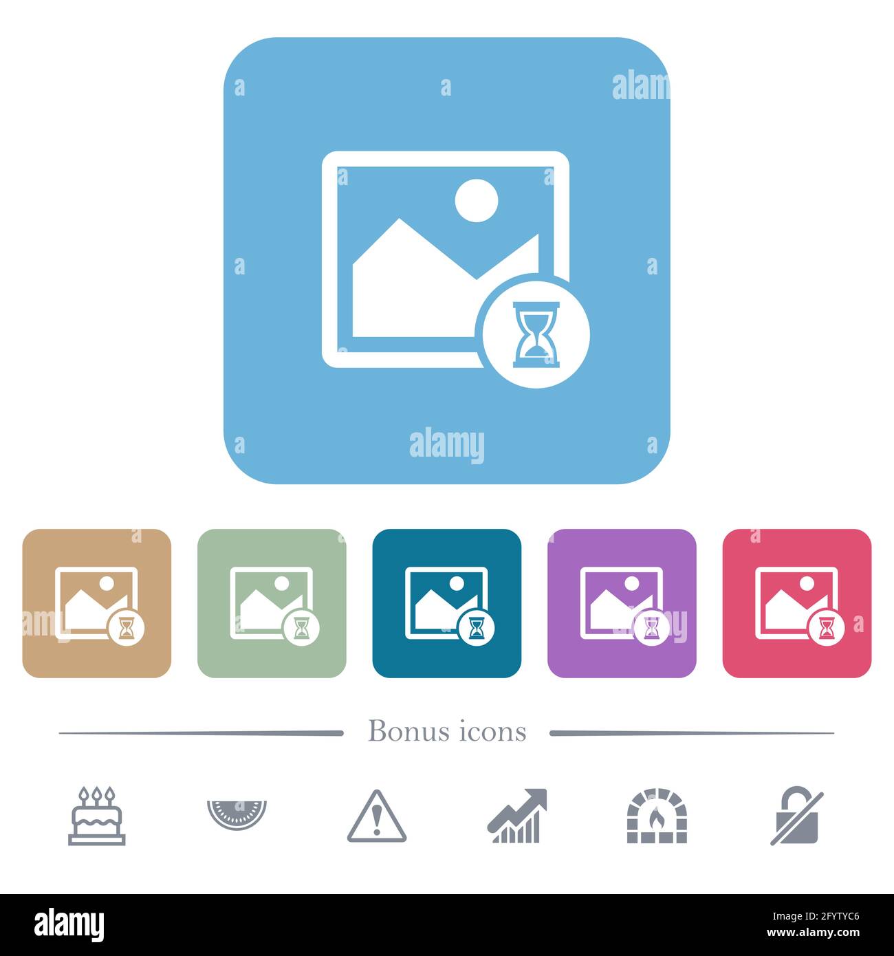 Image processing white flat icons on color rounded square backgrounds ...