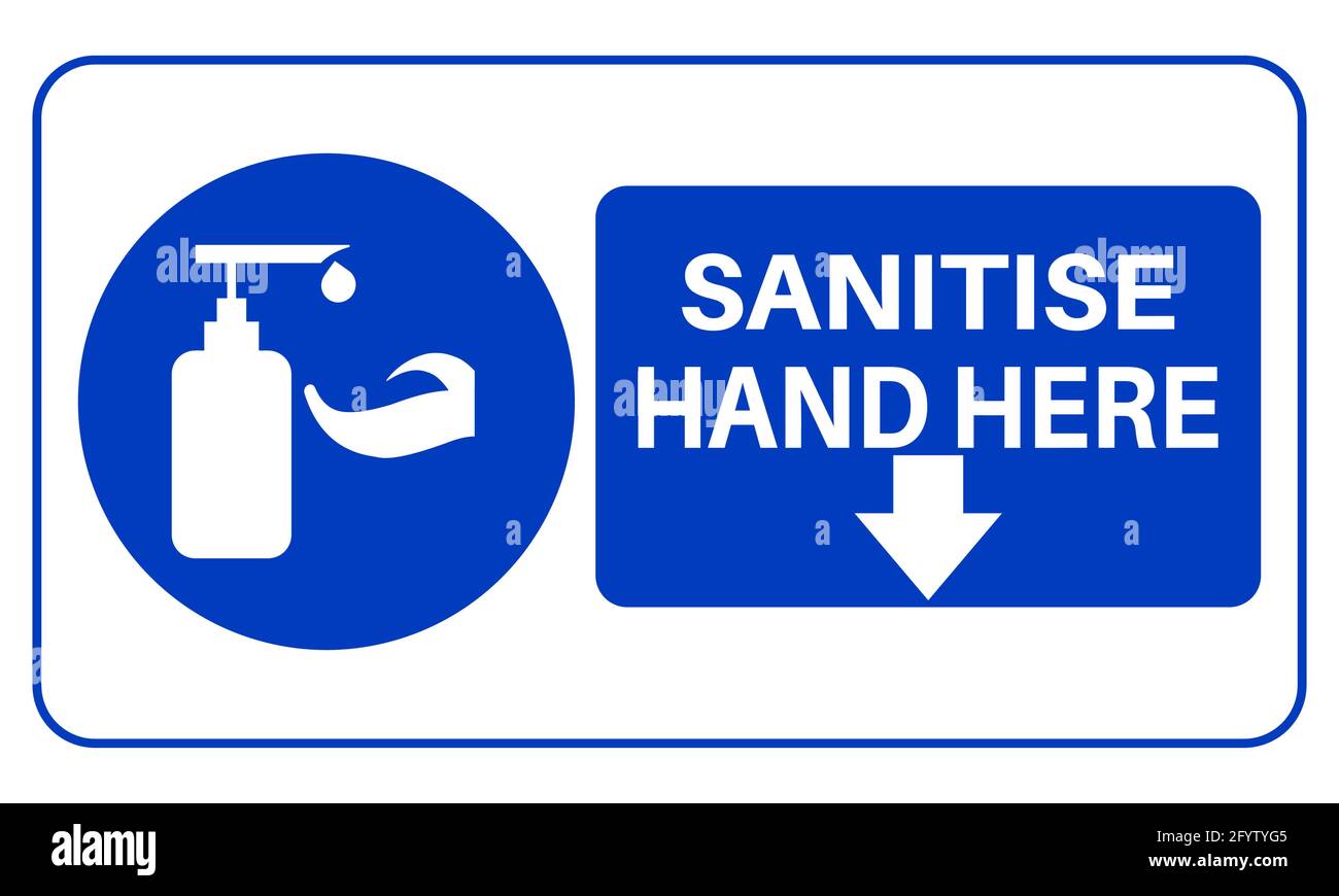 Hand sanitise here protect with corona and other virus bacteria. Stock Vector