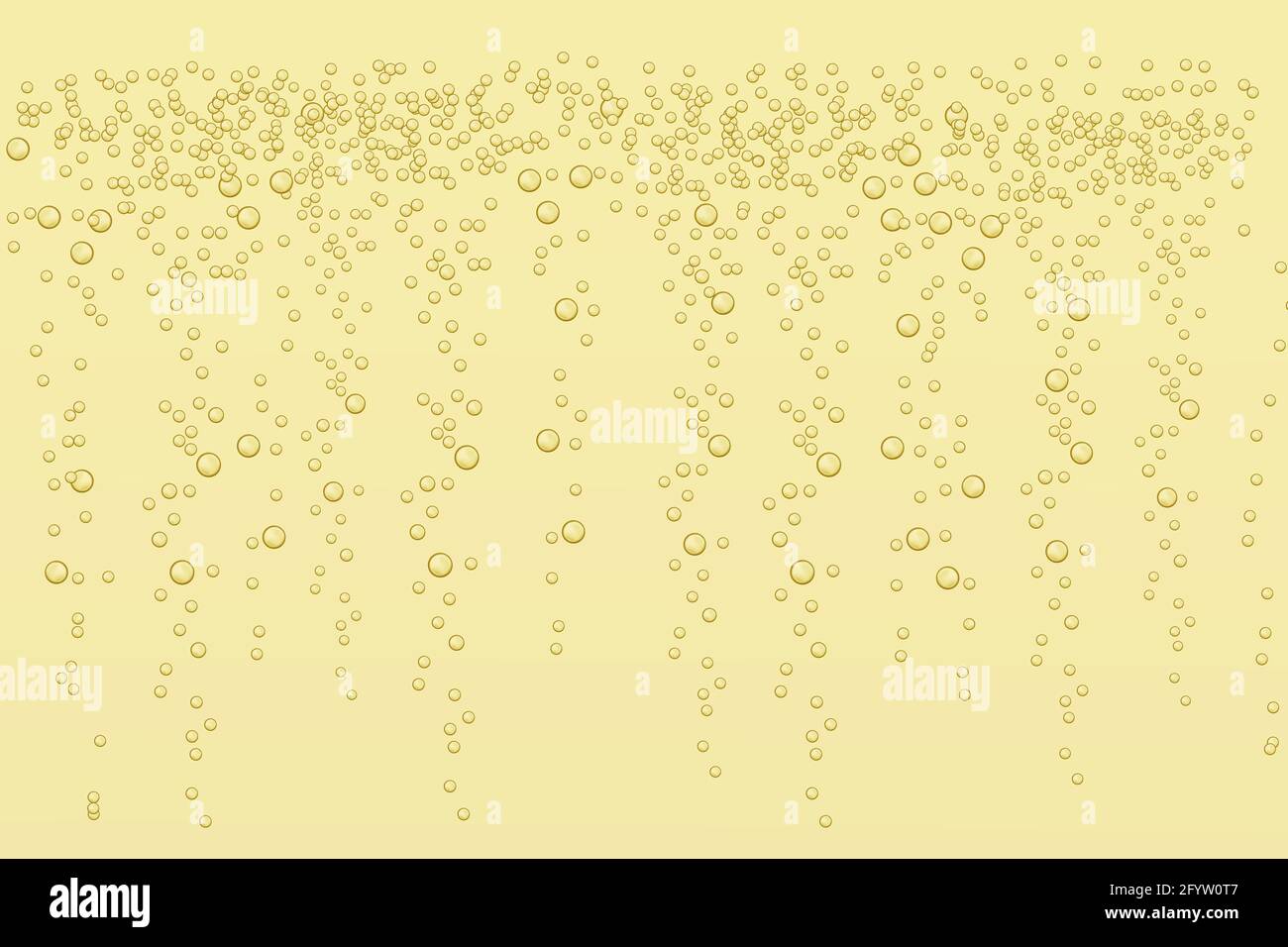 Fizzy sparkles in realistic effervescent champagne drink, soda effect, clean oxygen, beer, or gas. Stock Vector