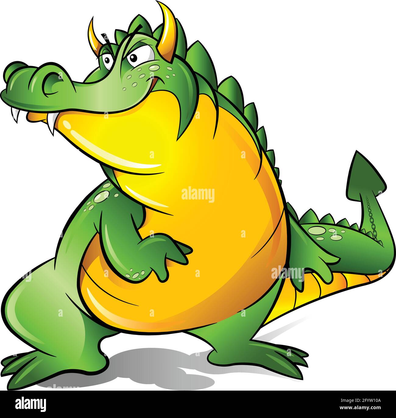 Dragon cartoon character, vector illustration Stock Vector