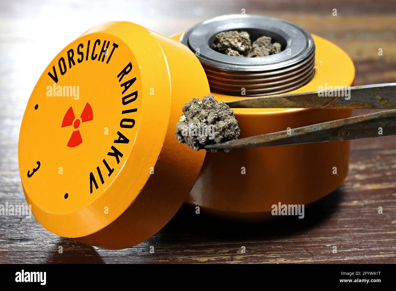 radioactive material in lead container Stock Photo - Alamy