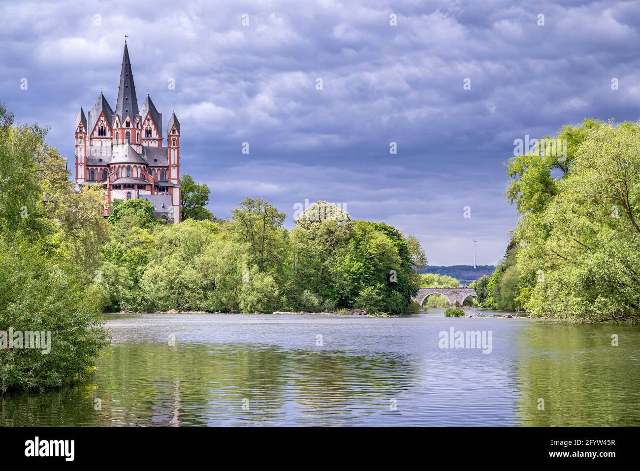 river Lahn with cathedral in Limburg, Germany Stock Photo