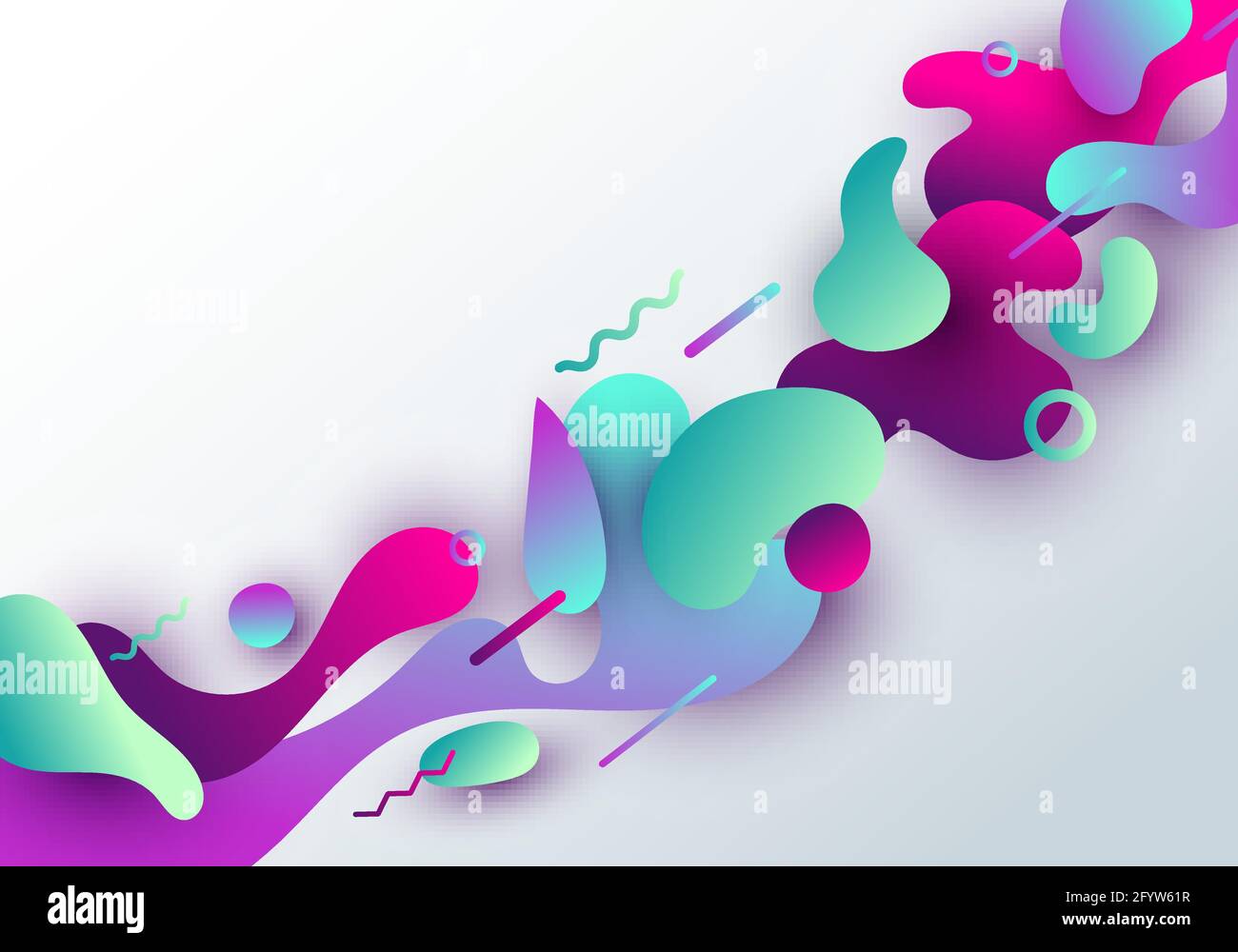 Abstract fluid vibrant gradient shape with geometric design isolated on ...