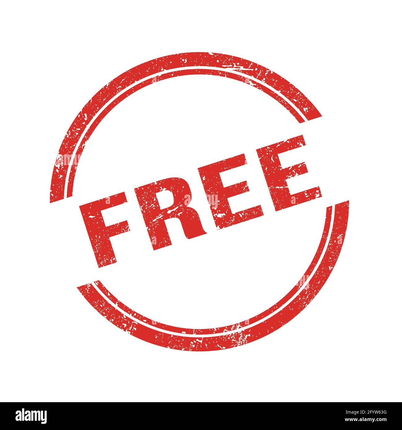 FREE text written on red grungy vintage round stamp Stock Photo - Alamy