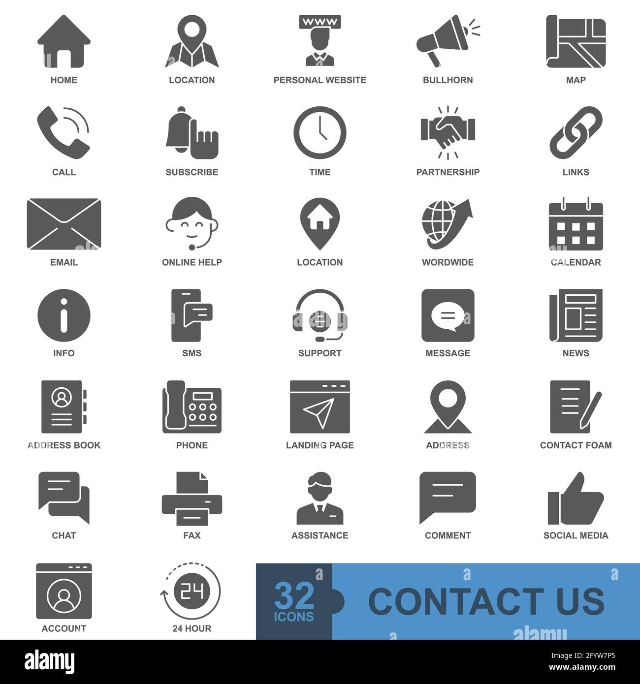 Contact us minimal thin line, solid, glyph, color, web icon set ...