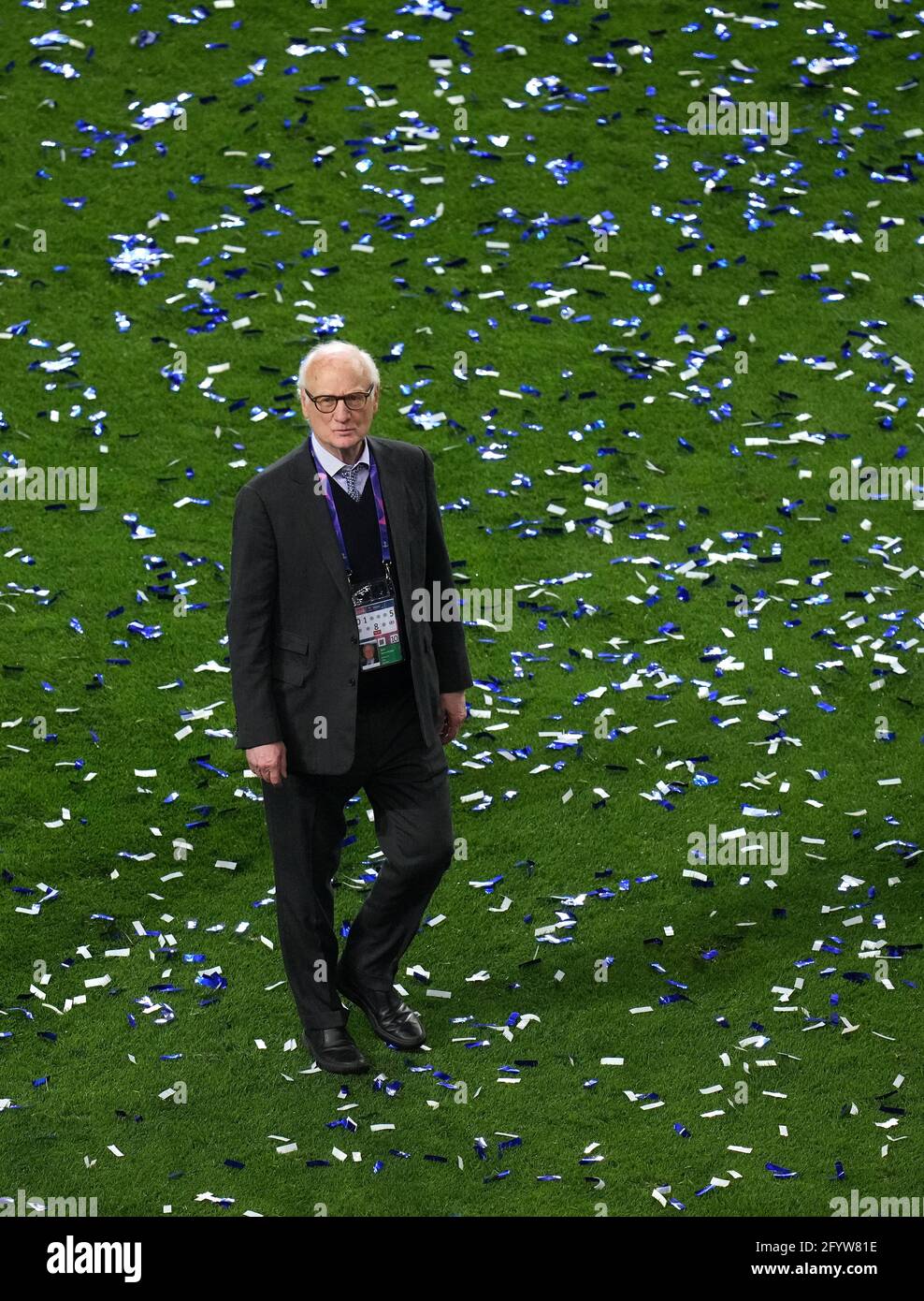 Chelsea chairman Bruce Buck on the pitch after the UEFA Champions ...