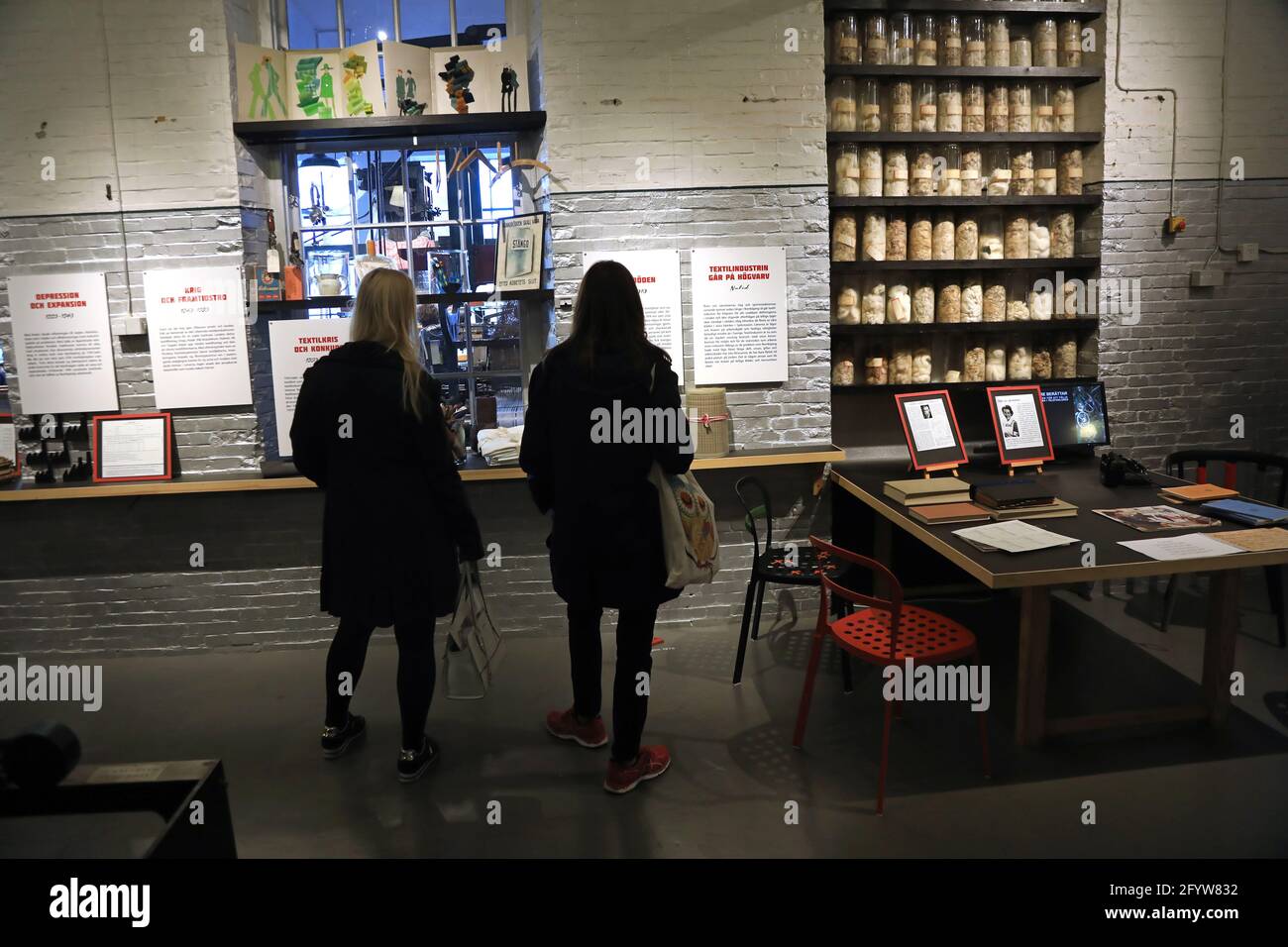 Visitors at Norrköping Stadsmuseum during a cultural event in the city of Norrköping, Sweden. Stock Photo