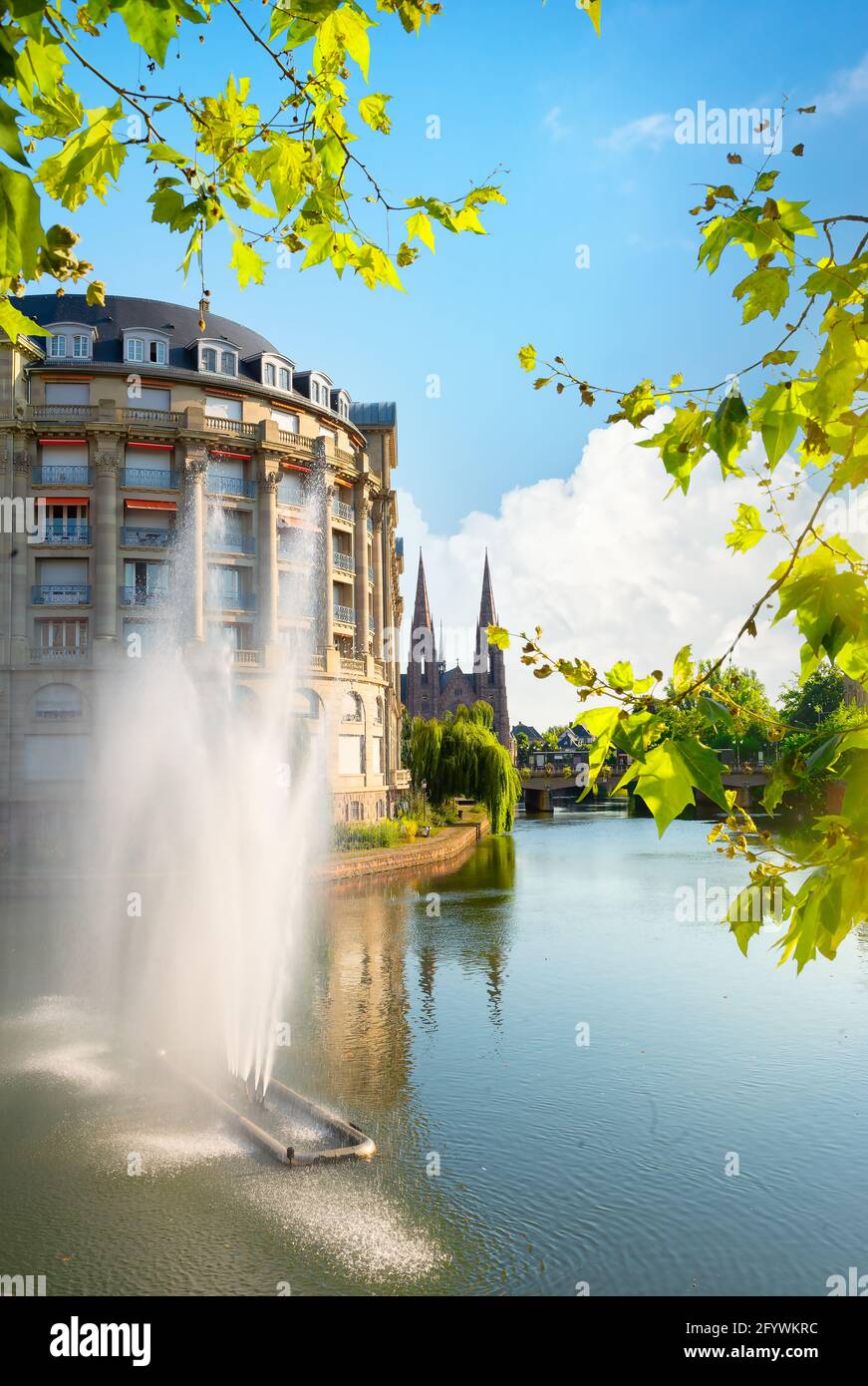Canal des faux Remparts Esca building Strasbourg, France Stock Photo