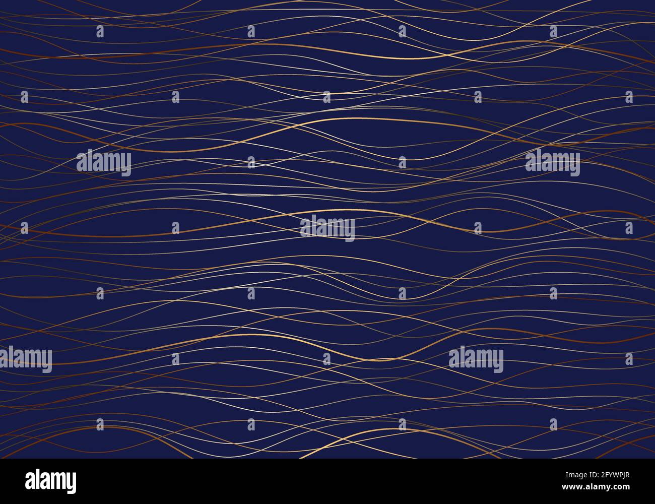 Abstract golden wave lines pattern on dark blue background luxury style ...