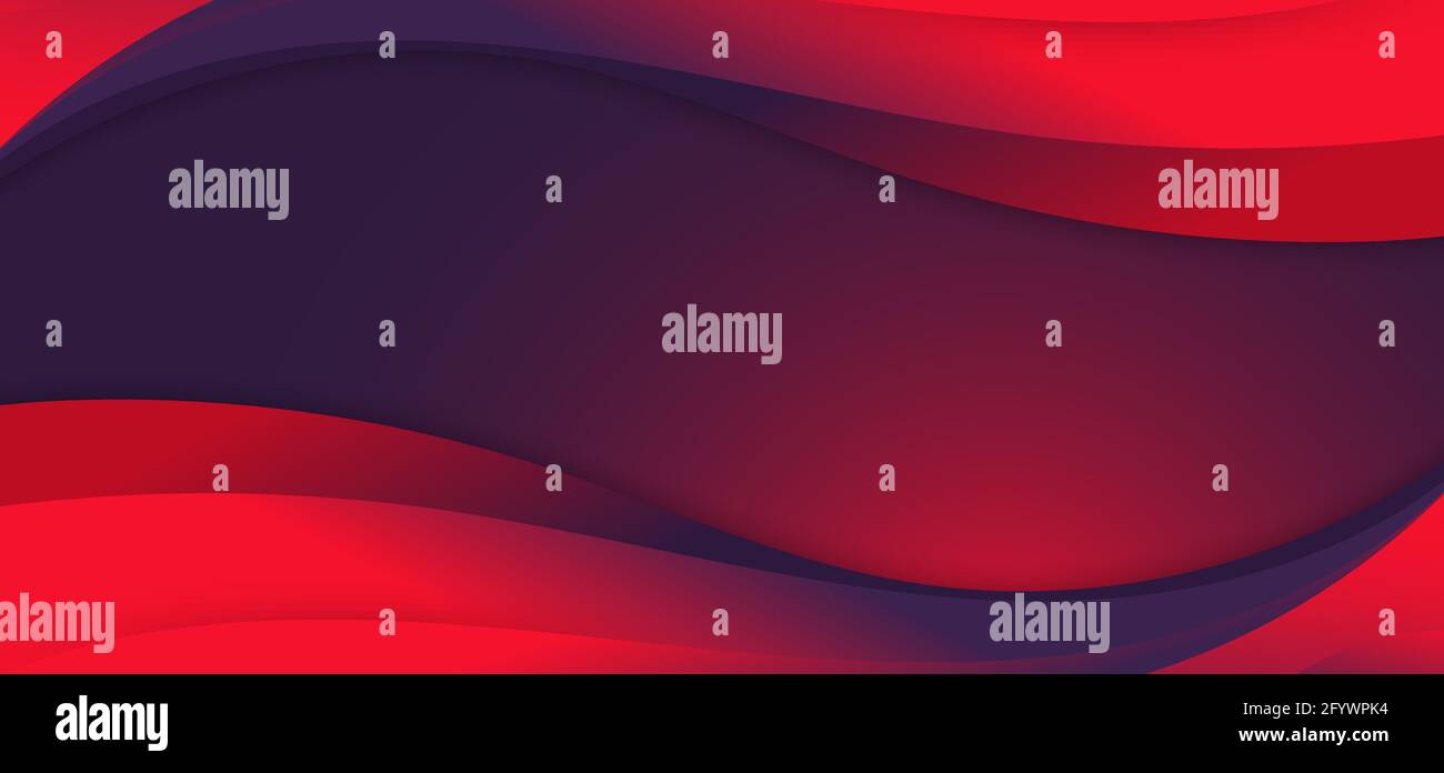 Abstract banner web template blue and red vibrant color fluid wave shape modern background. Vector illustration Stock Vector