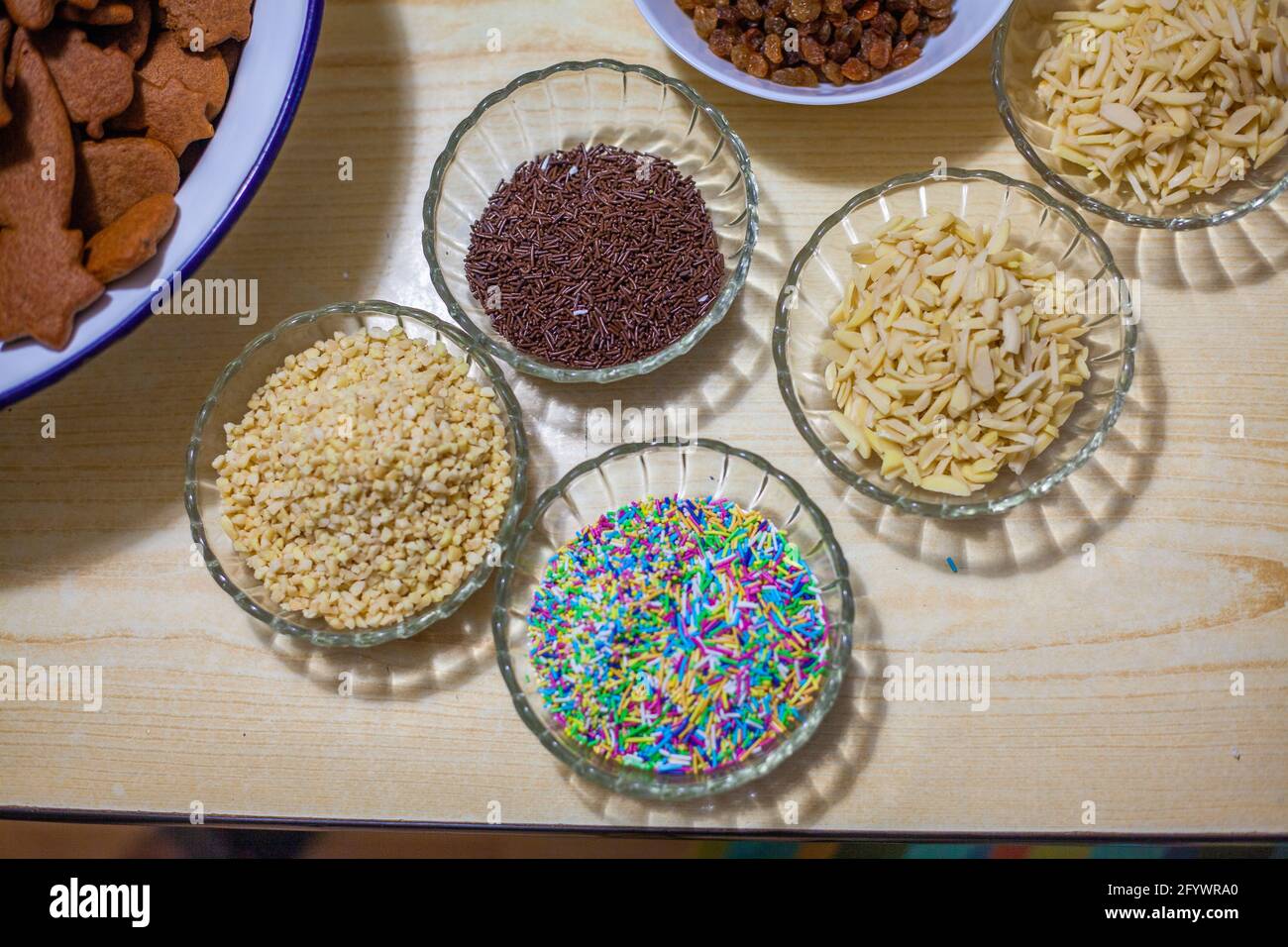 Different bowls of cereal and sparkles Stock Photo Alamy