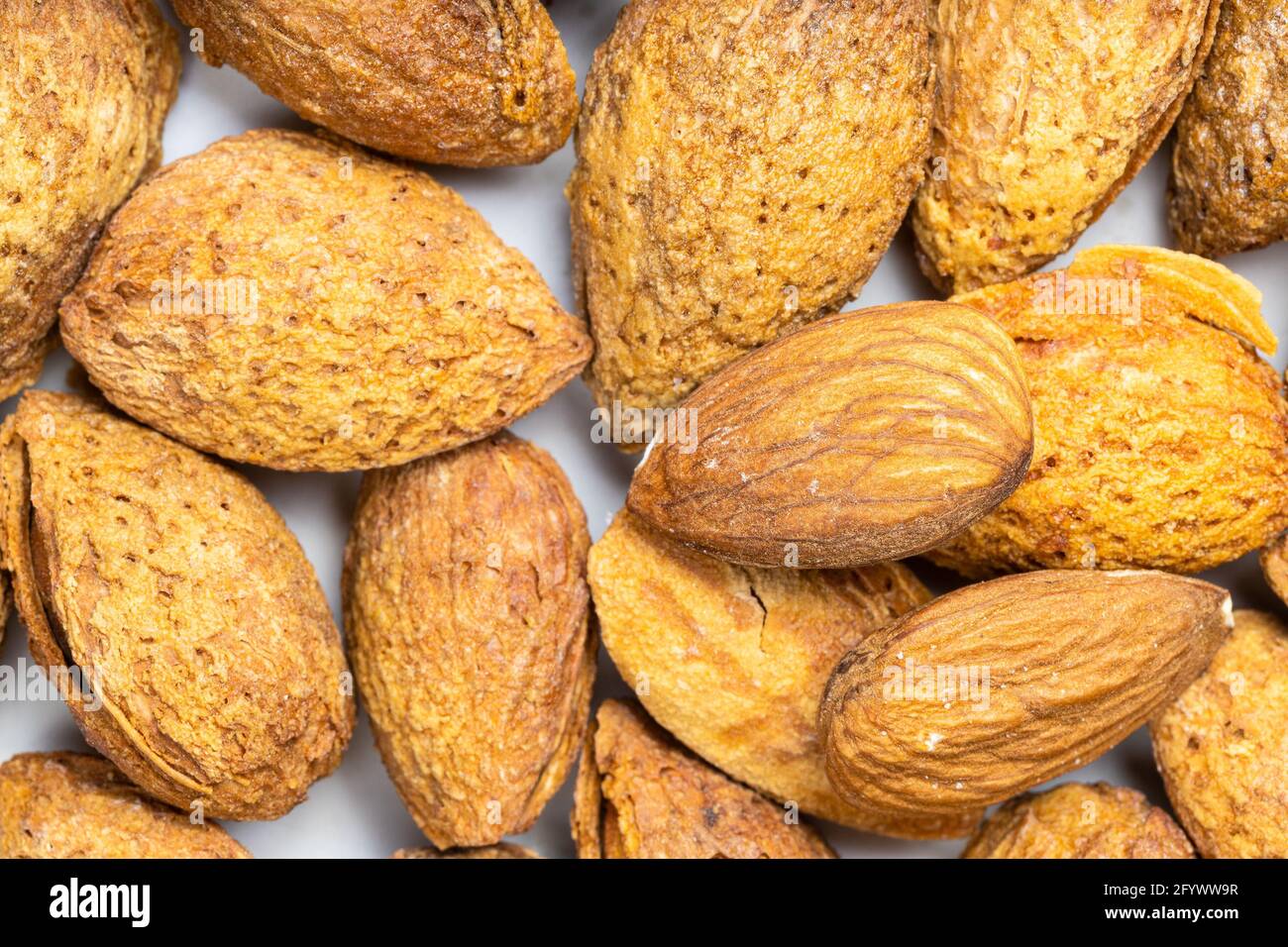food background many almond seeds and drupes Stock Photo Alamy