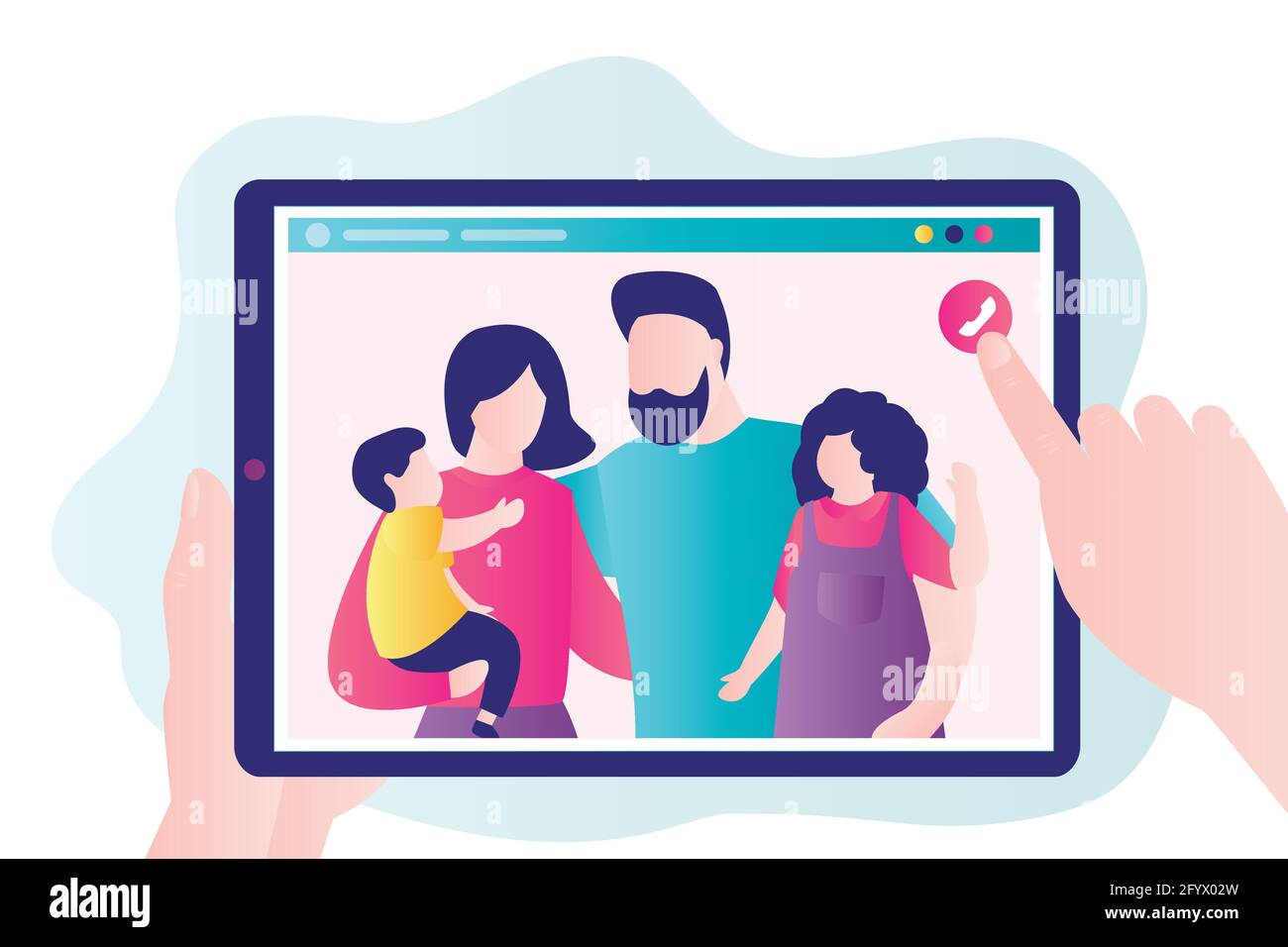 Cartoon family on tablet screen. Hand holds device with parents and children in screen. Video call and online conference. Using modern communications Stock Vector Image & Art - Alamy Cartoon family on tablet screen. Hand holds device with parents and children in screen. Video call and online conference. Using modern communications Stock Vector Image & Art - Alamy